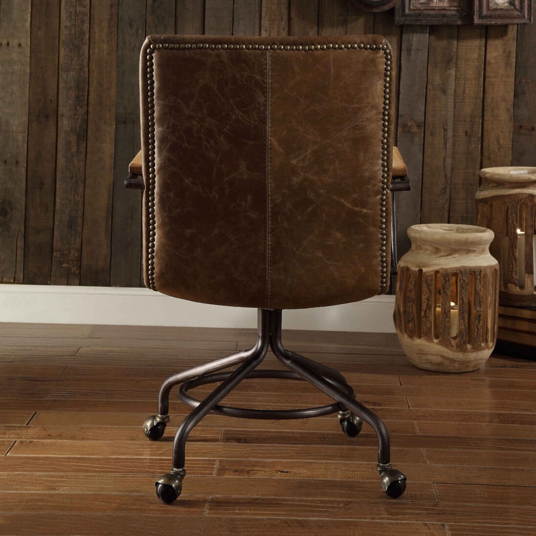 Harith Top Grain Leather Executive Office Chair w/Footring