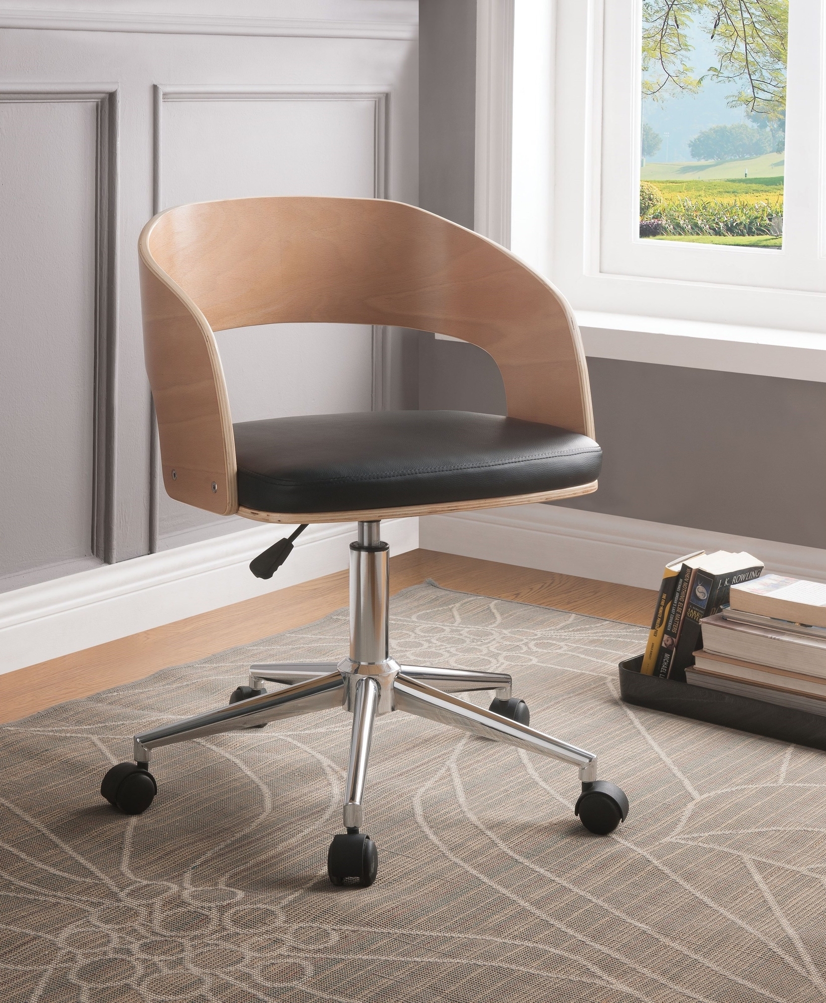 Yoshiko Wood/Leatherette Office Chair