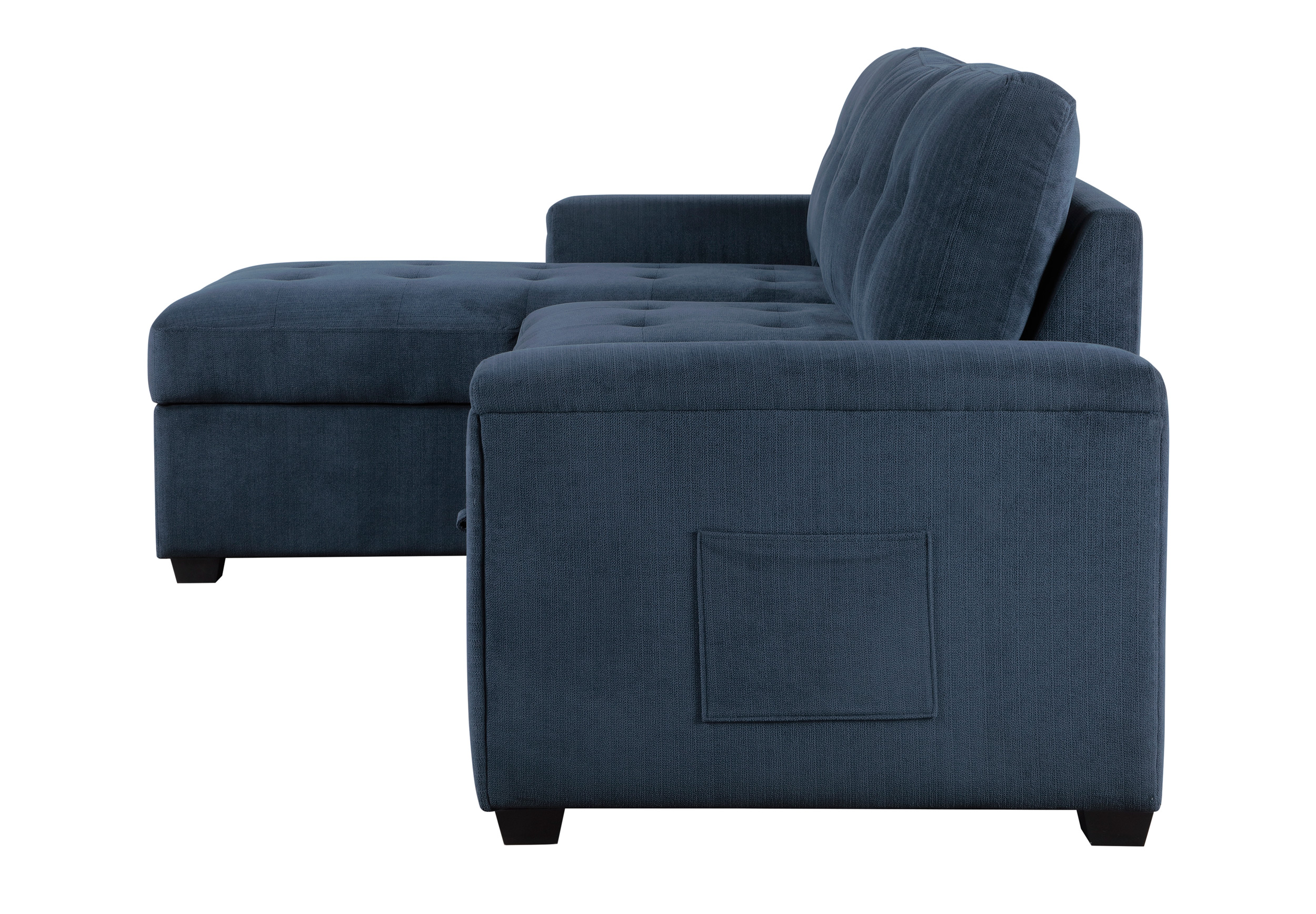 Barbara Polyester Reversible Sectional Sofa Chaise with Hidden Storage & Pull‑out Bed