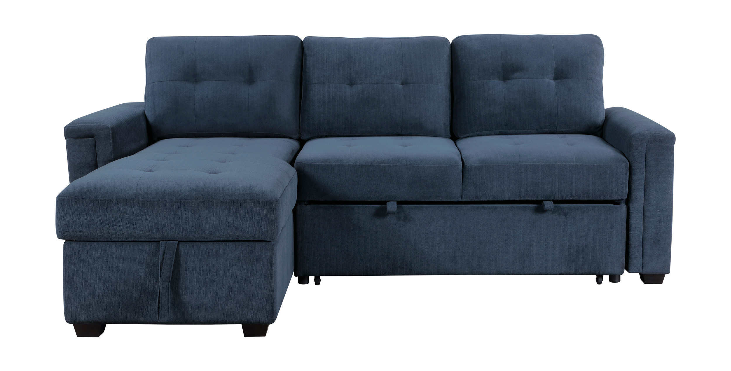 Barbara Polyester Reversible Sectional Sofa Chaise with Hidden Storage & Pull‑out Bed