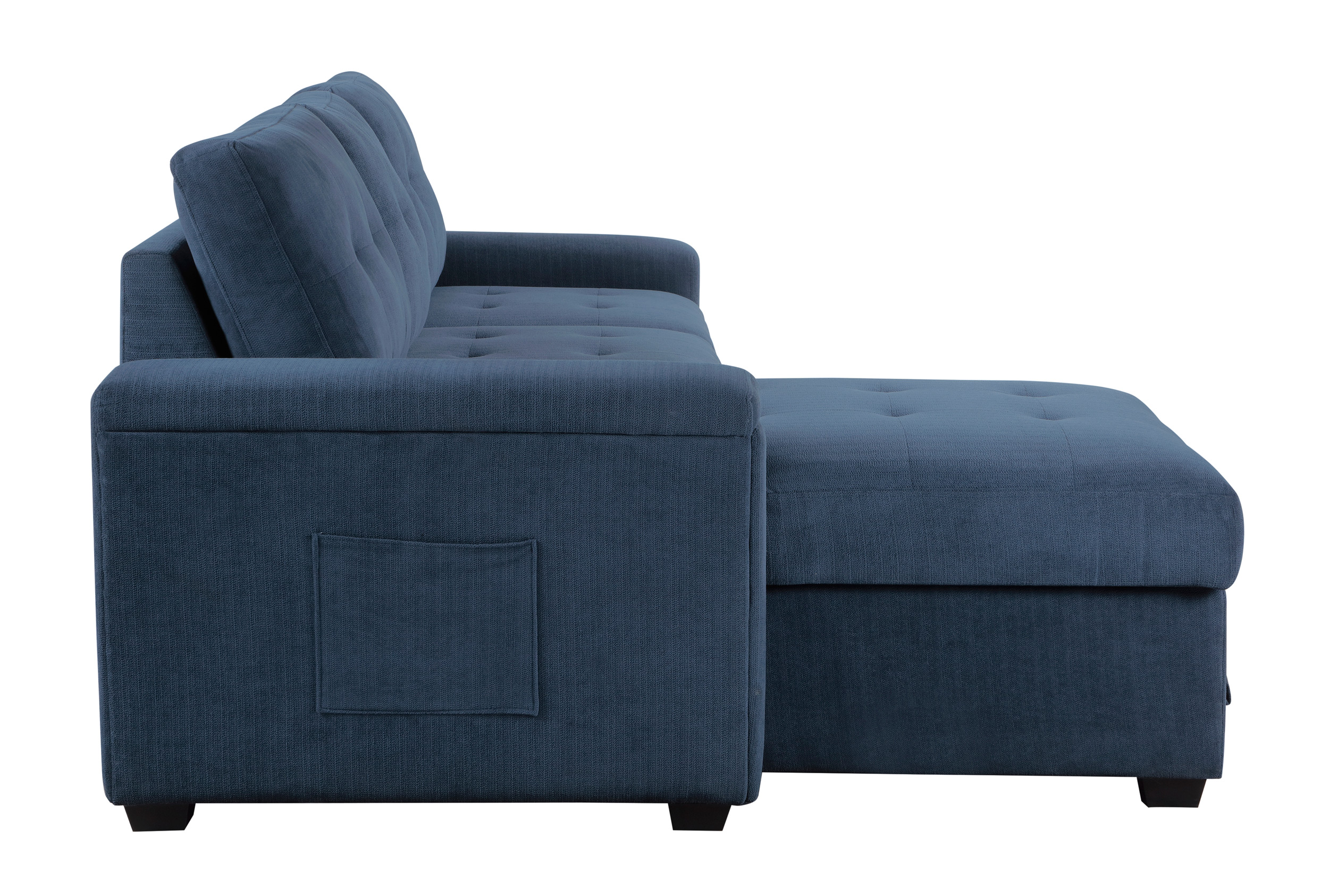 Barbara Polyester Reversible Sectional Sofa Chaise with Hidden Storage & Pull‑out Bed