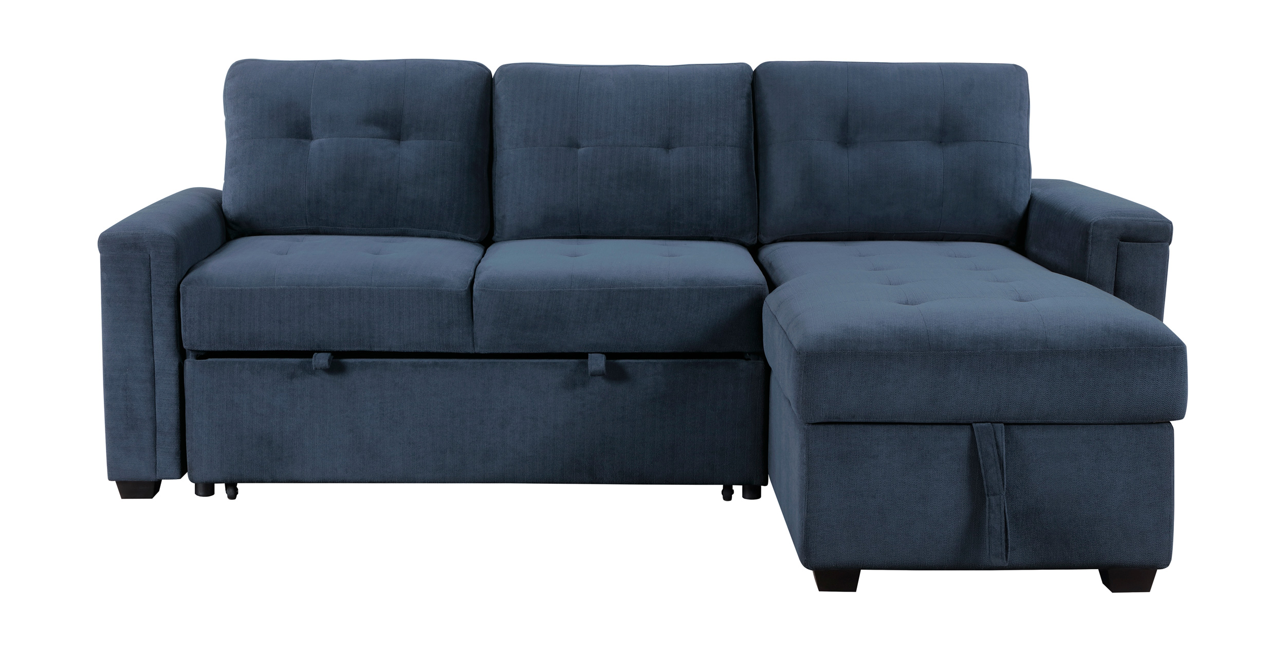 Barbara Polyester Reversible Sectional Sofa Chaise with Hidden Storage & Pull‑out Bed