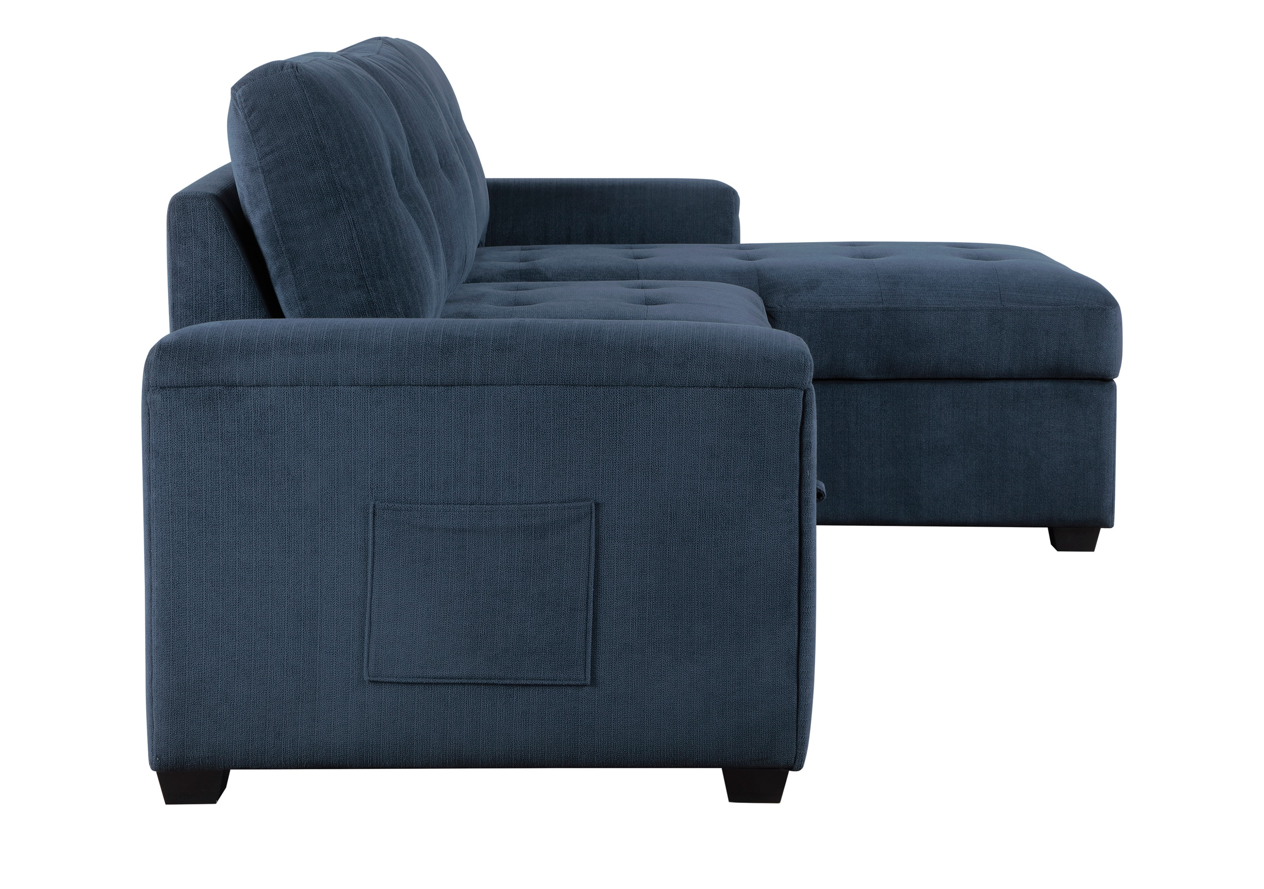 Barbara Polyester Reversible Sectional Sofa Chaise with Hidden Storage & Pull‑out Bed