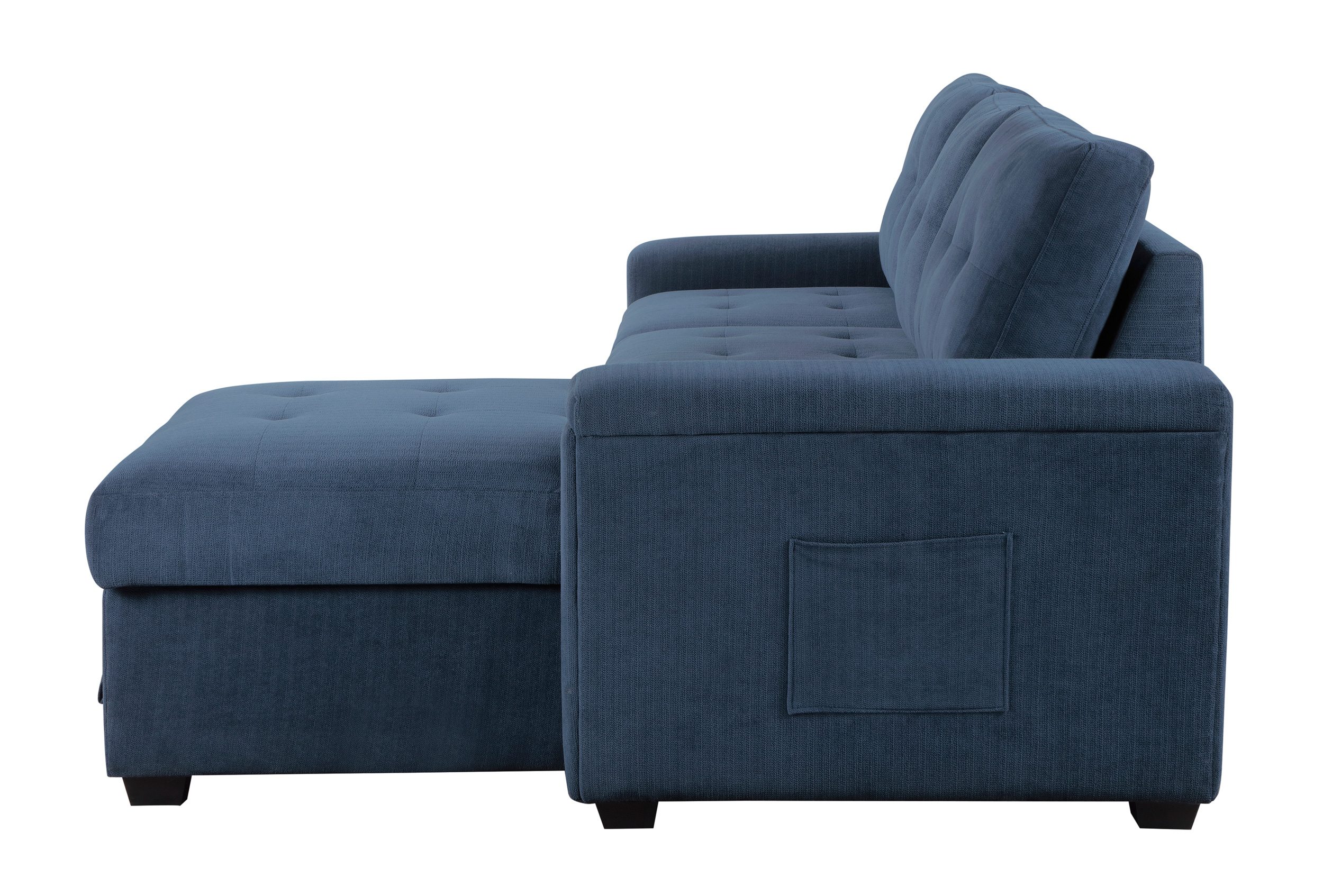Barbara Polyester Reversible Sectional Sofa Chaise with Hidden Storage & Pull‑out Bed