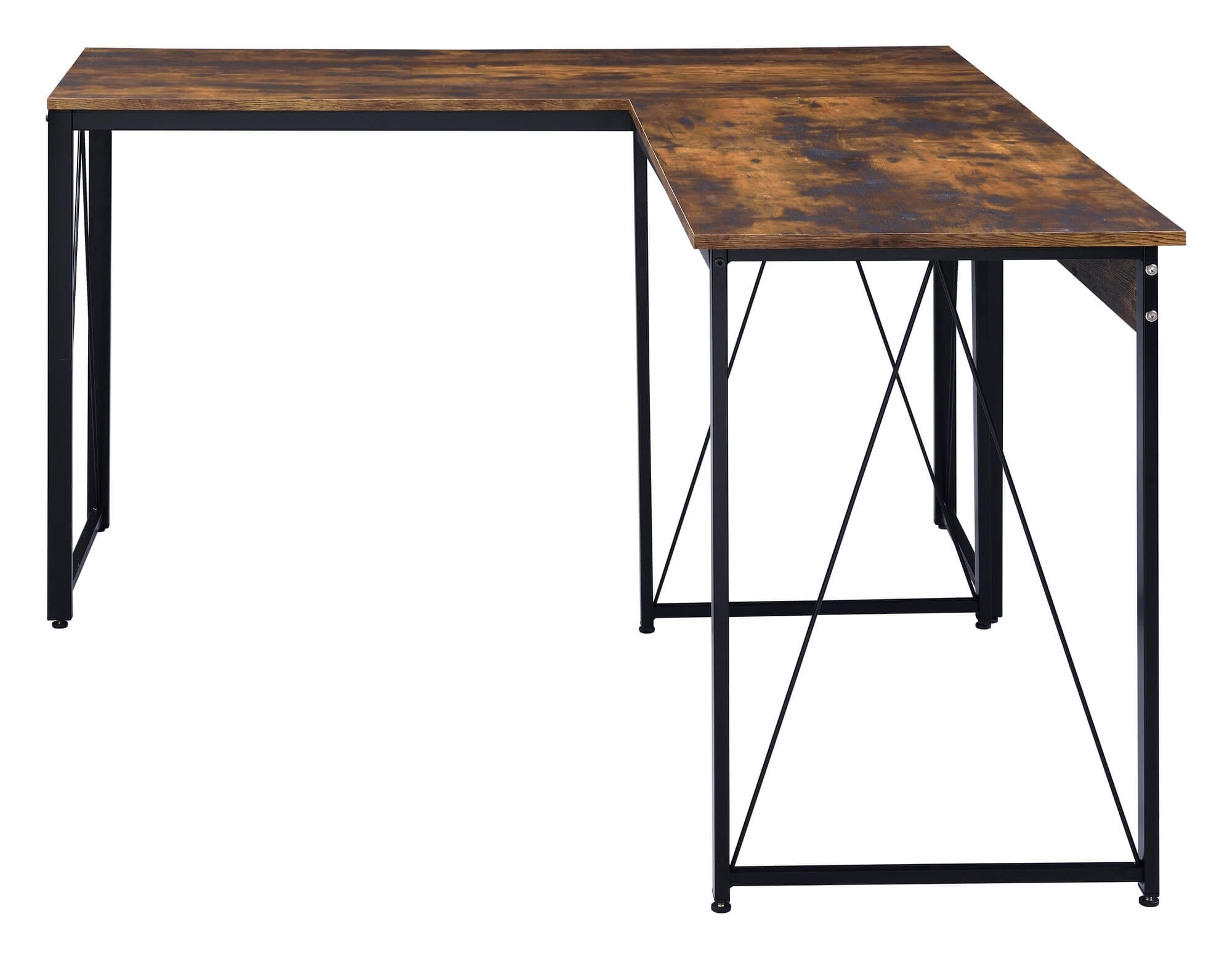 Zaidin Wood Veneer/Metal L-Shaped Writing Desk