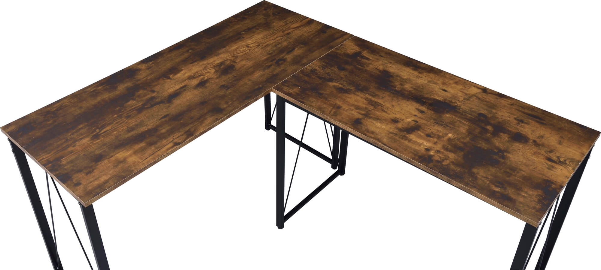 Zaidin Wood Veneer/Metal L-Shaped Writing Desk