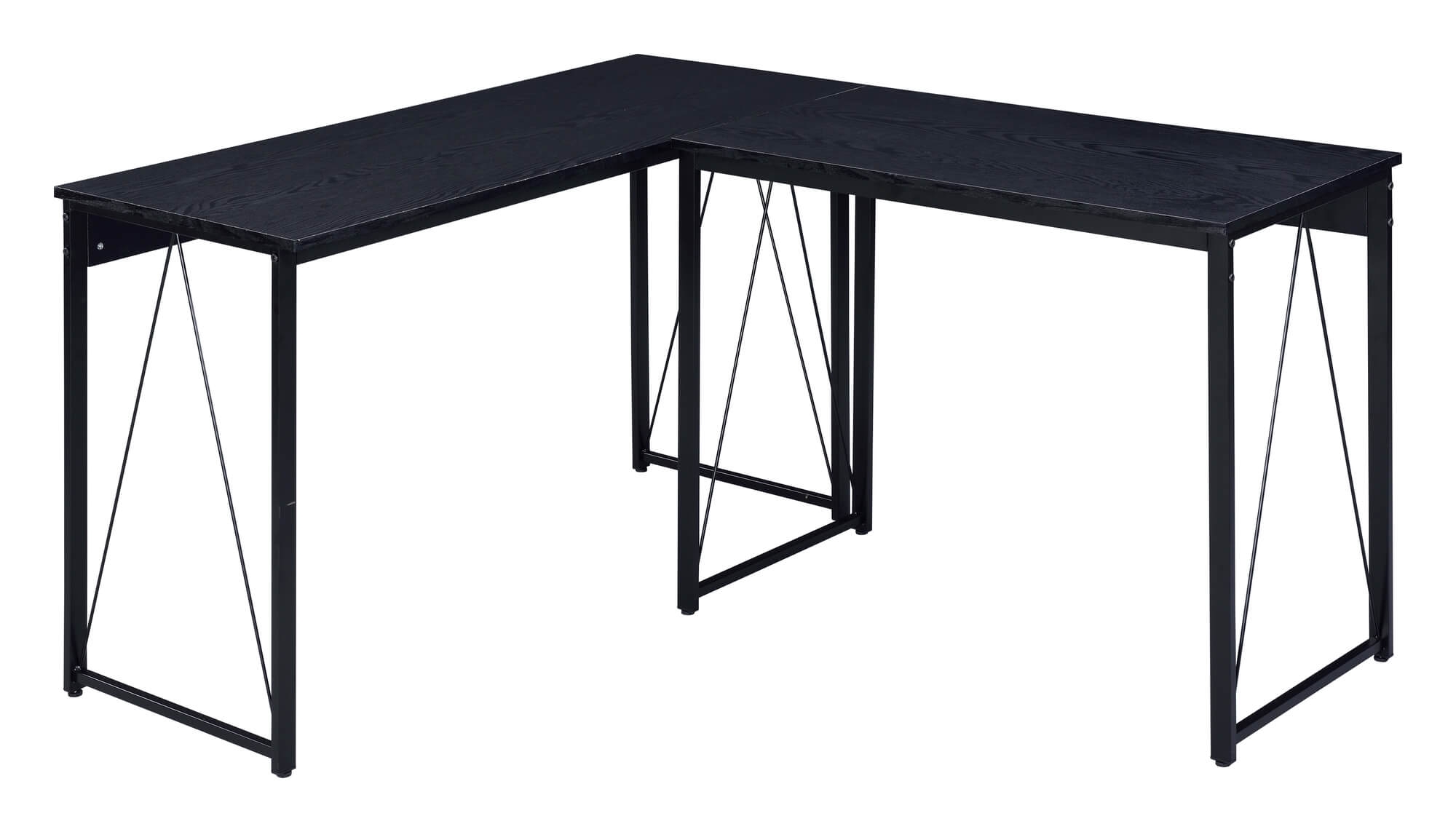 Zaidin Wood Veneer/Metal L-Shaped Writing Desk