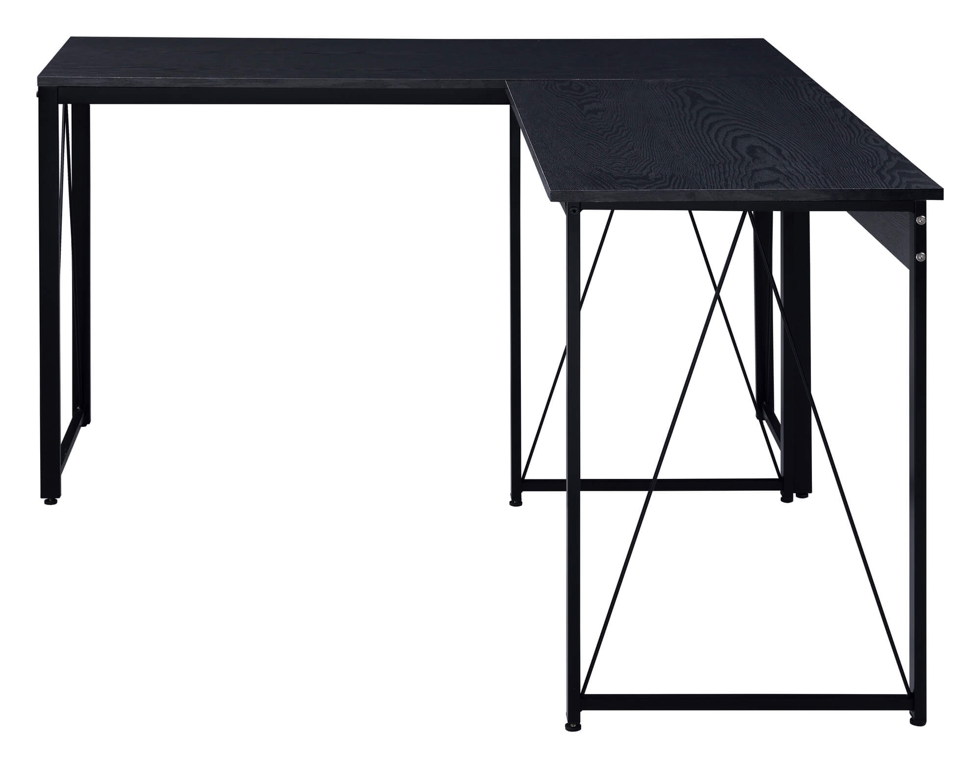 Zaidin Wood Veneer/Metal L-Shaped Writing Desk