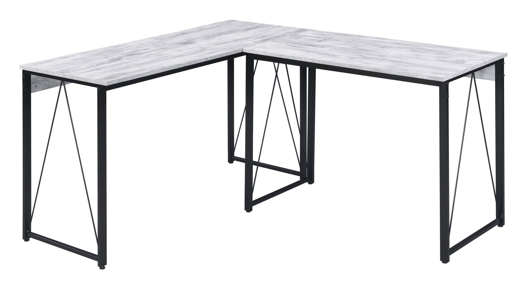 Zaidin Wood Veneer/Metal L-Shaped Writing Desk