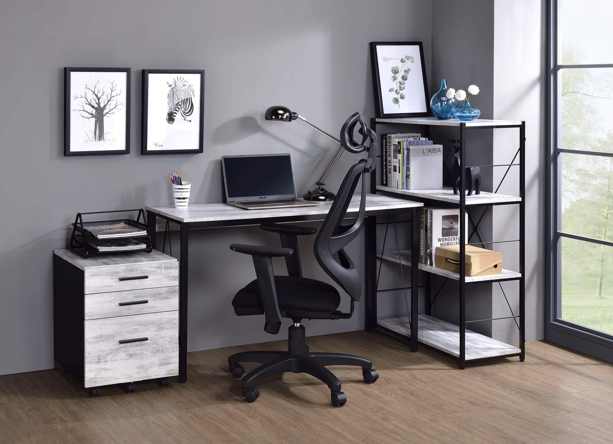 Zaidin Wood Veneer/Metal 47" Writing Desk