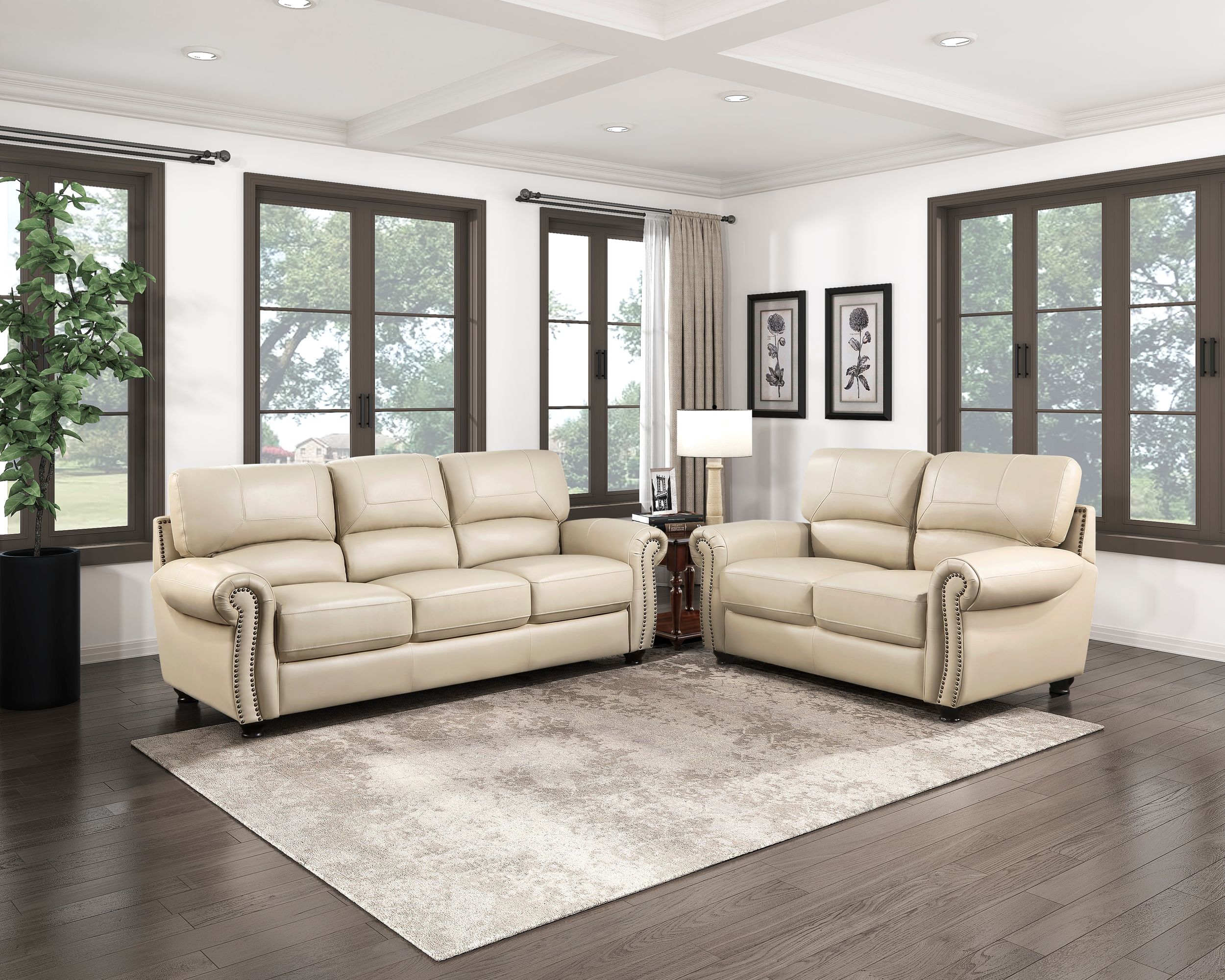 Foxborough Leather Living Room Set