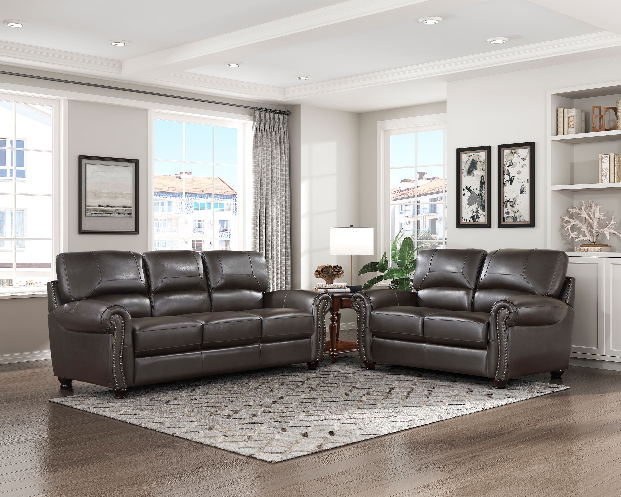 Foxborough Leather Living Room Set