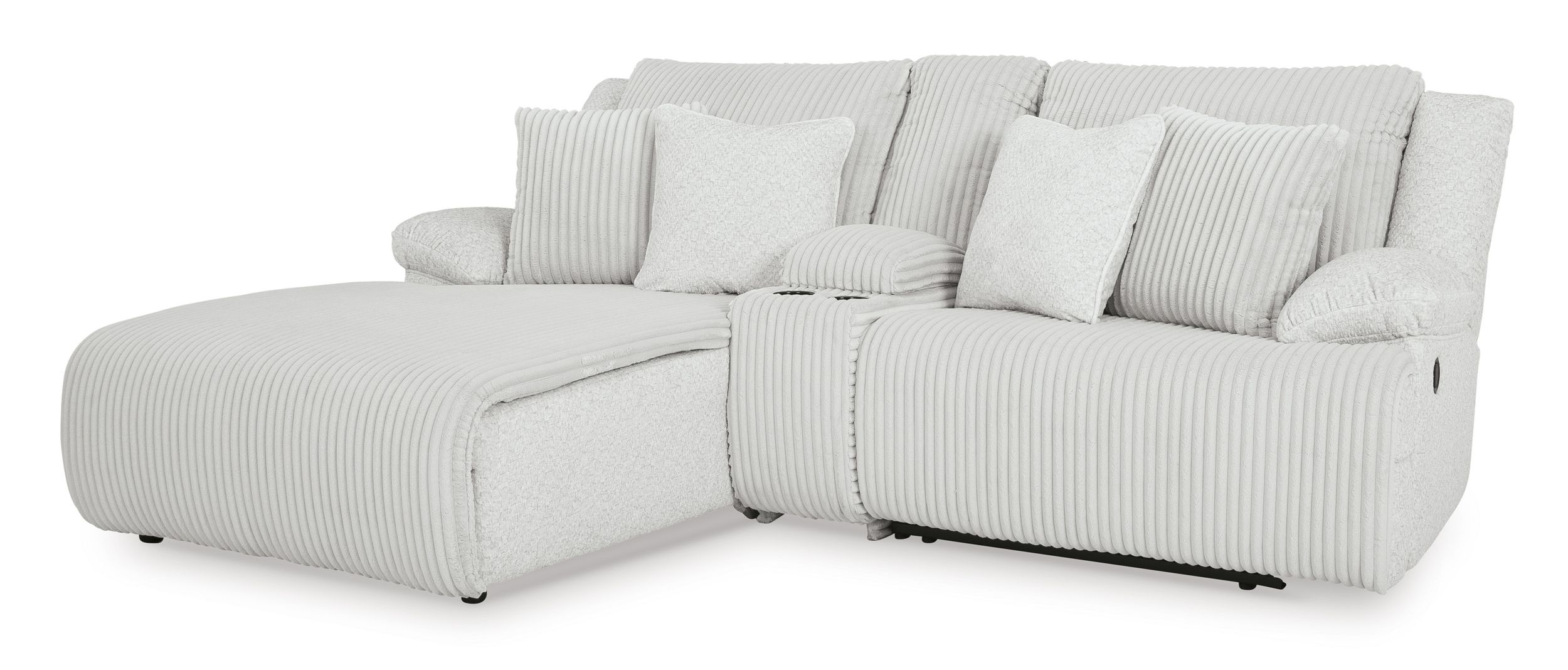 Top Tier Polyester 3-Piece Reclining Sectional Sofa w/Chaise