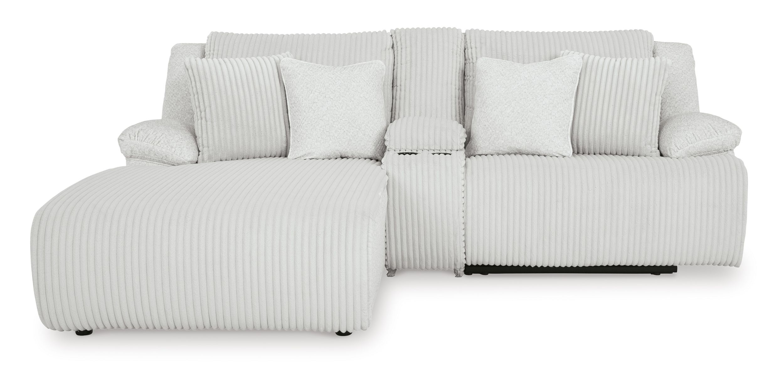 Top Tier Polyester 3-Piece Reclining Sectional Sofa w/Chaise