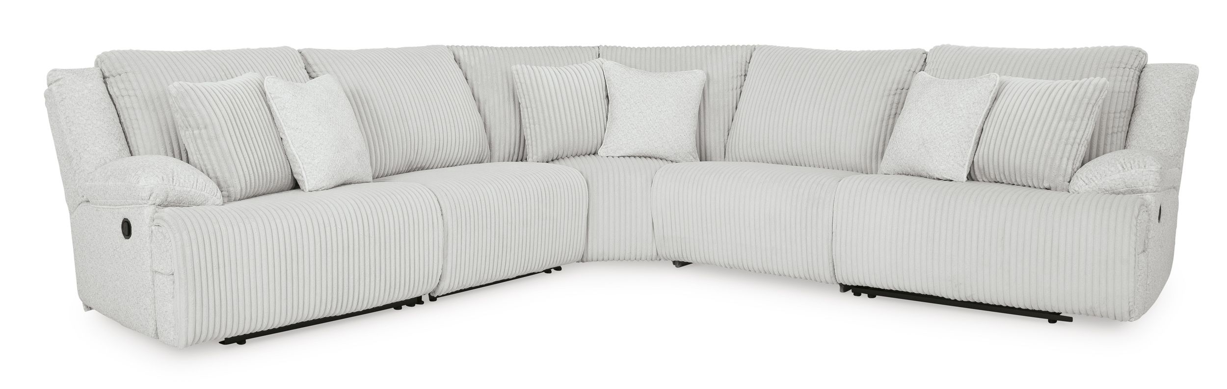 Top Tier Polyester 5-Piece L-Shaped Reclining Sectional Sofa