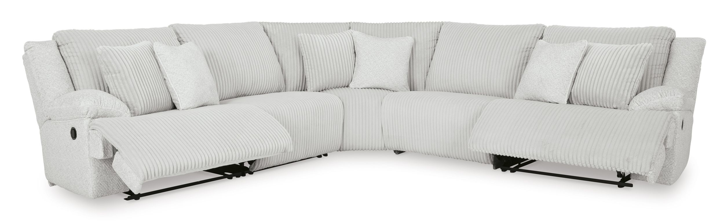 Top Tier Polyester 5-Piece L-Shaped Reclining Sectional Sofa