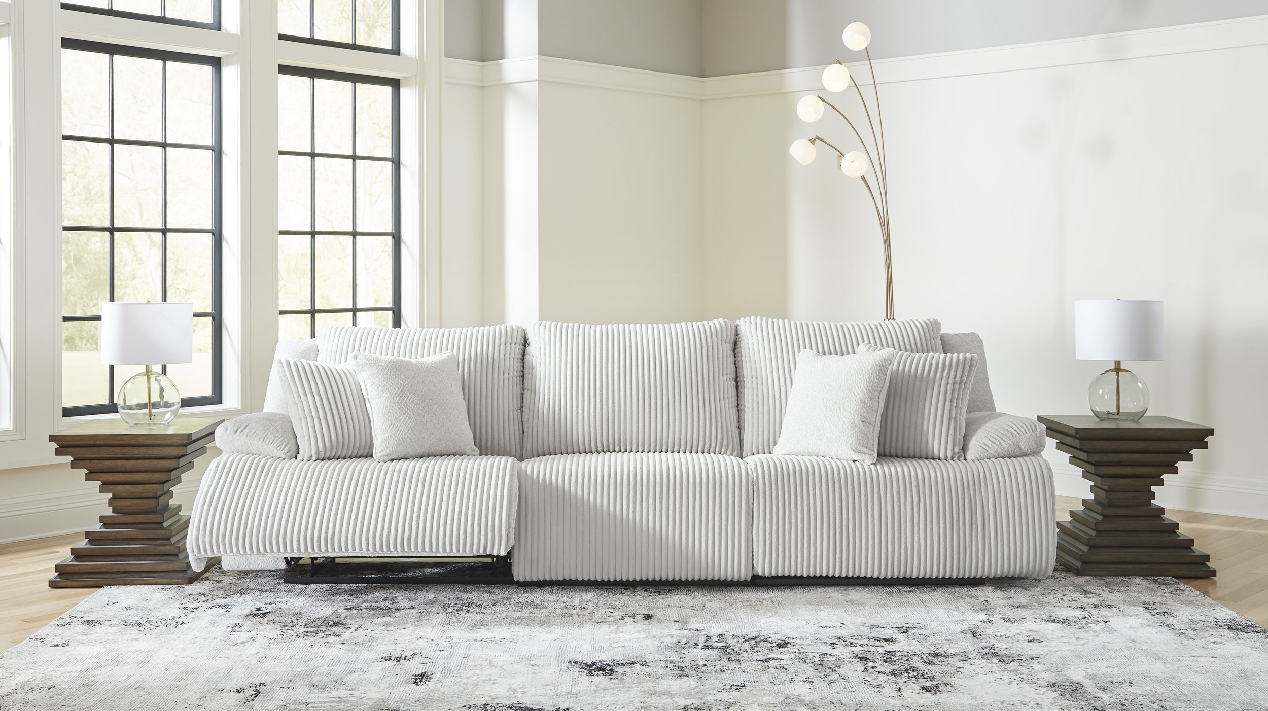 Top Tier Polyester 3-Piece Reclining Modular Sofa