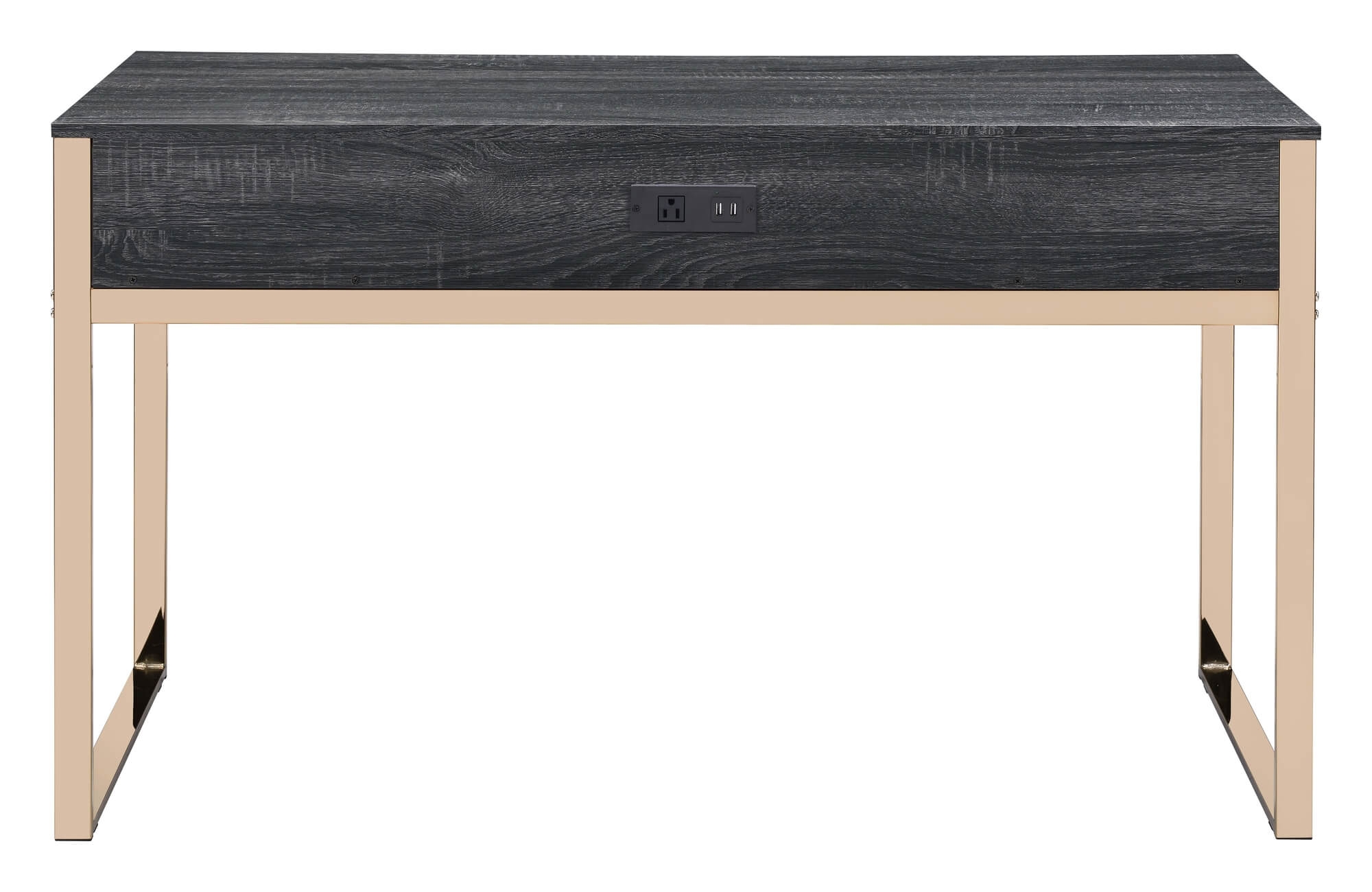 Perle Wood Veneer/Metal Writing Desk