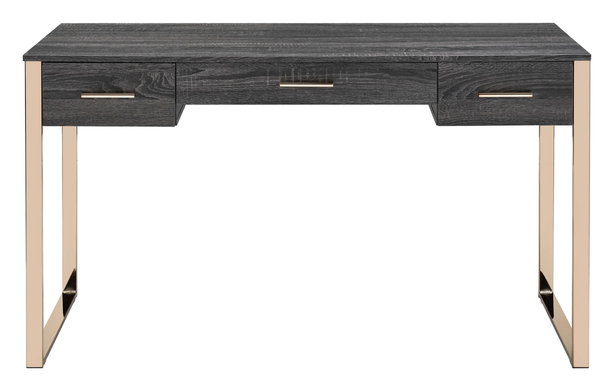 Perle Wood Veneer/Metal Writing Desk