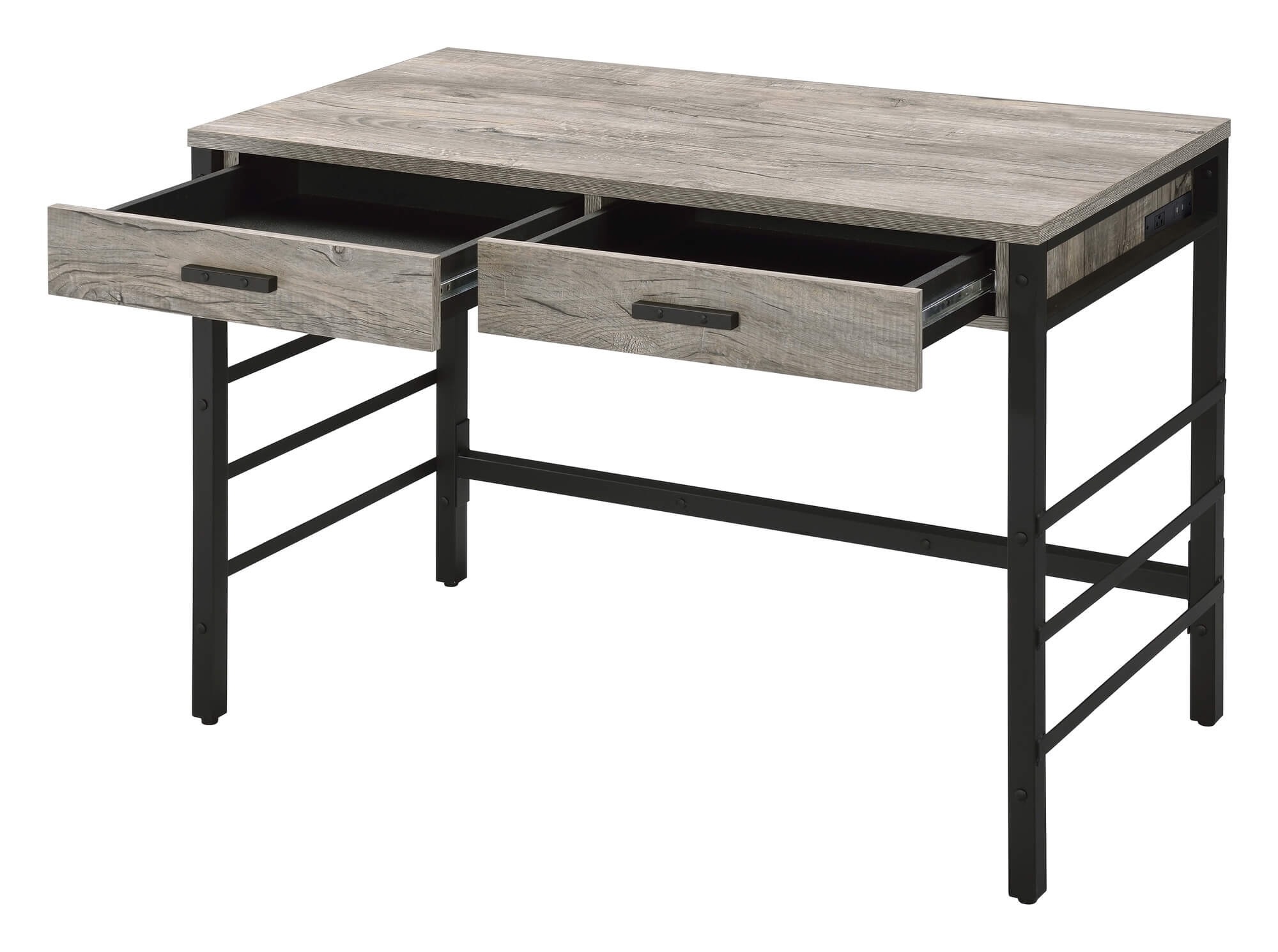Disho Wood Veneer/Metal Writing Desk