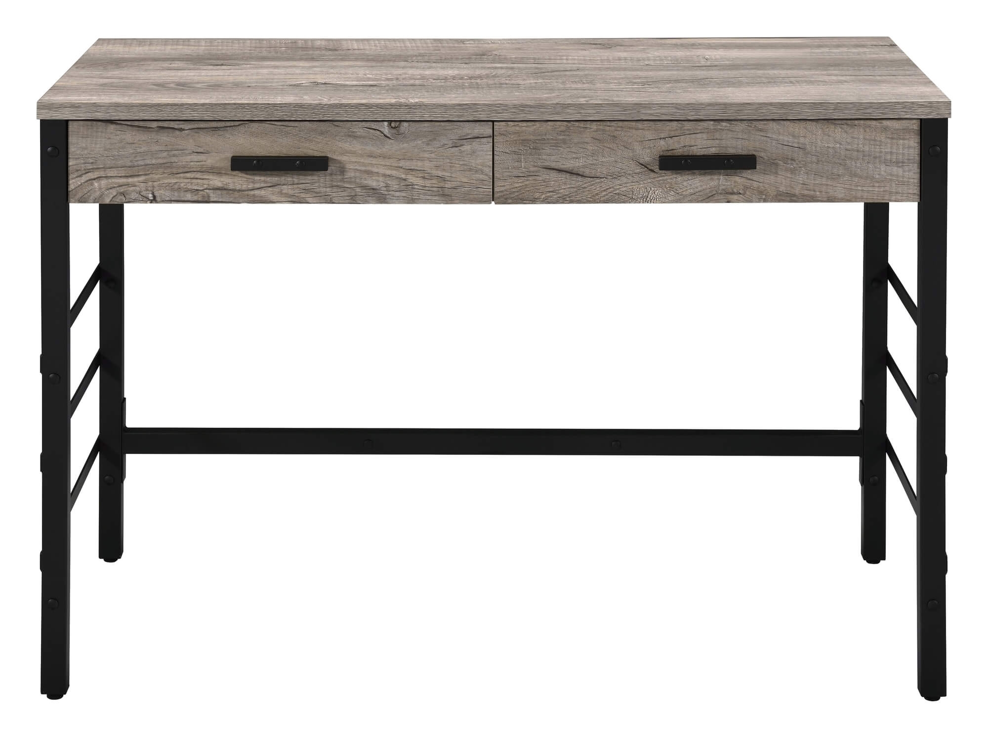 Disho Wood Veneer/Metal Writing Desk