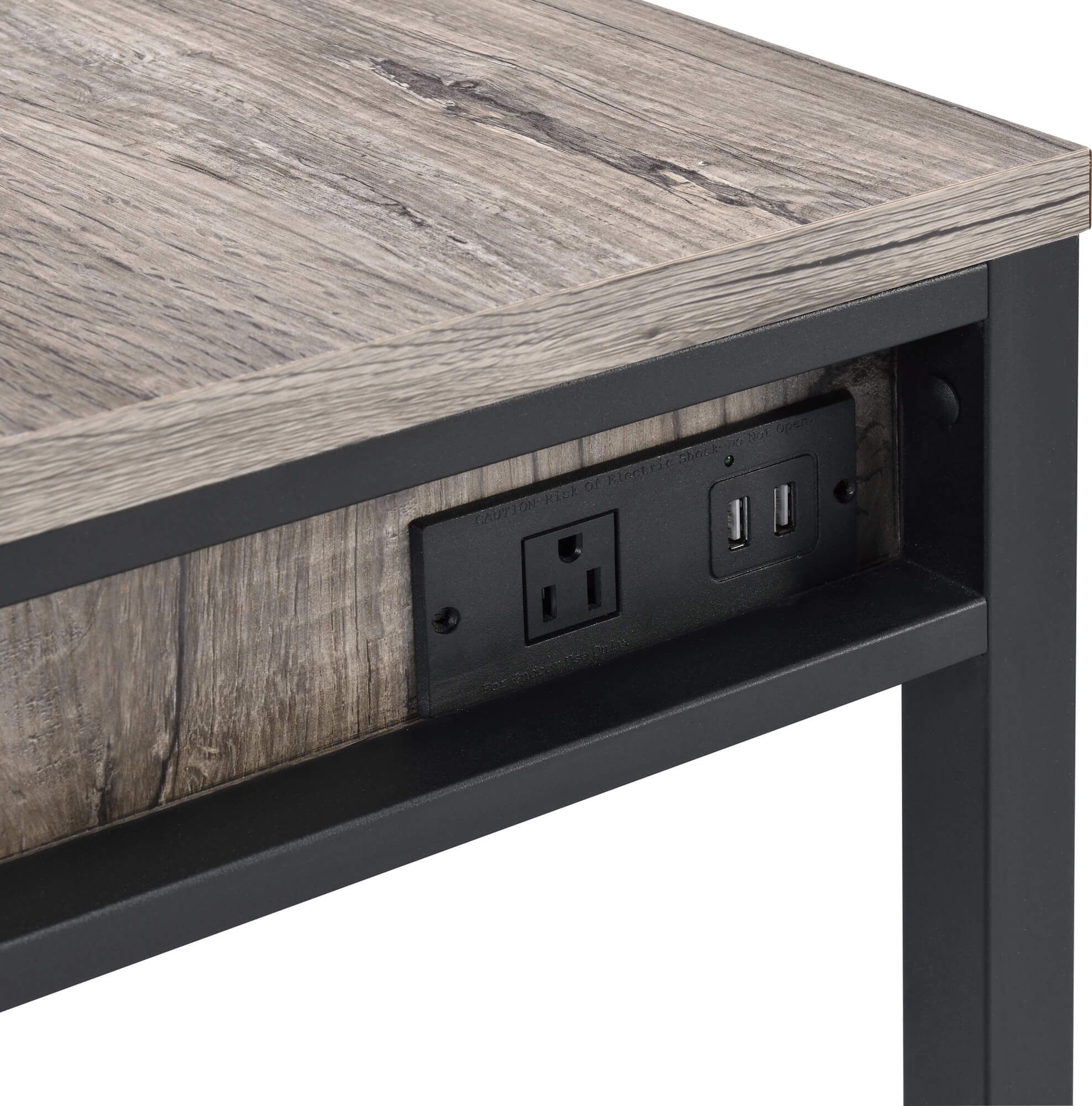 Disho Wood Veneer/Metal Writing Desk