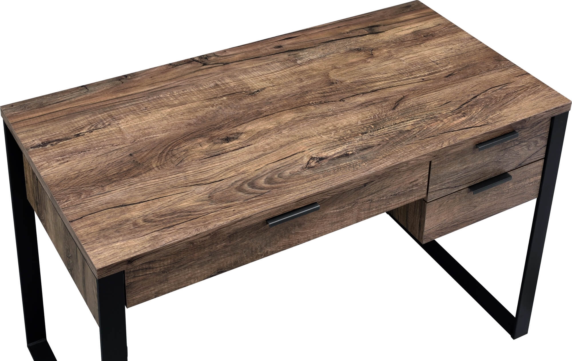 Aflo Wood Veneer/Metal Writing Desk