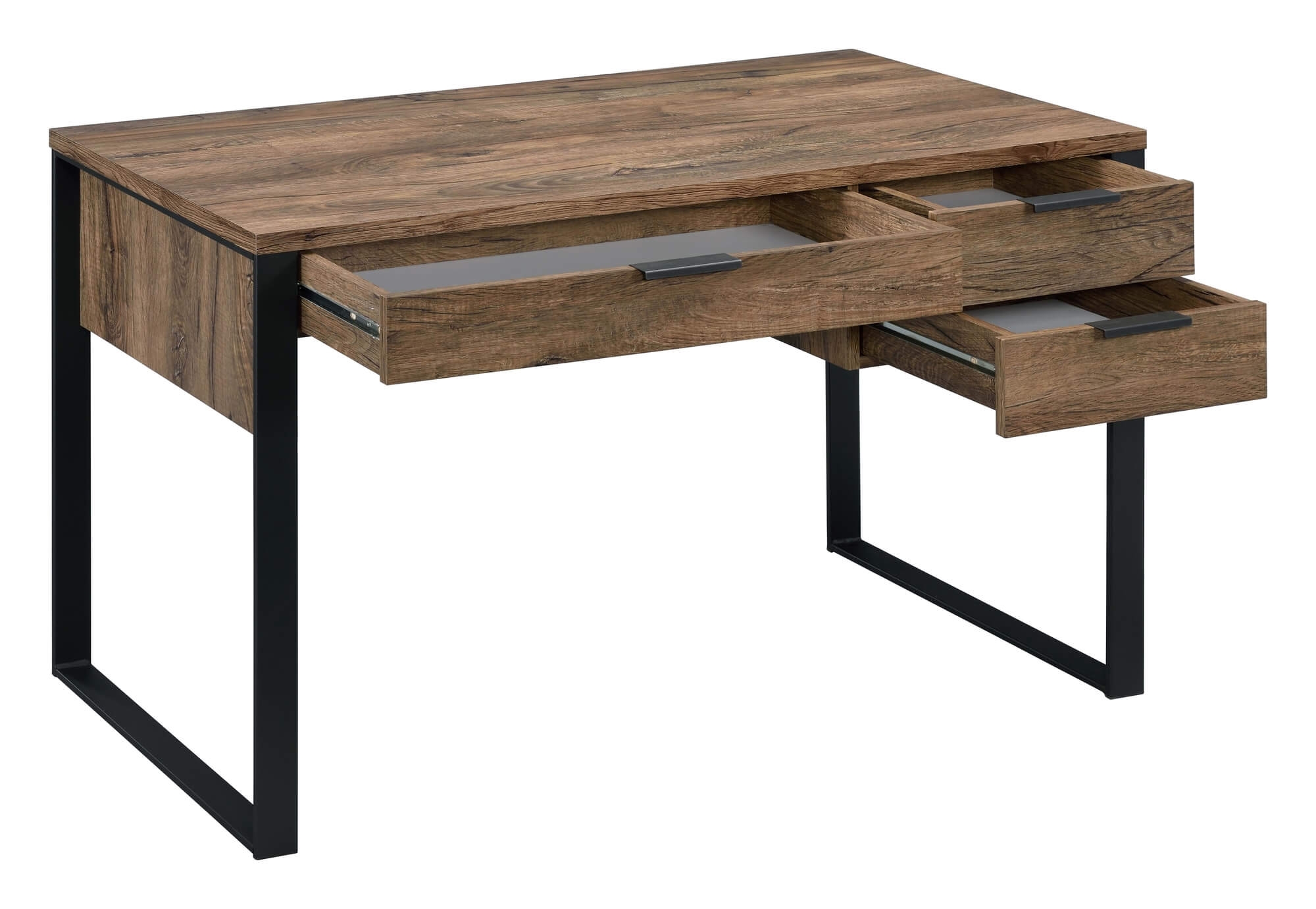 Aflo Wood Veneer/Metal Writing Desk