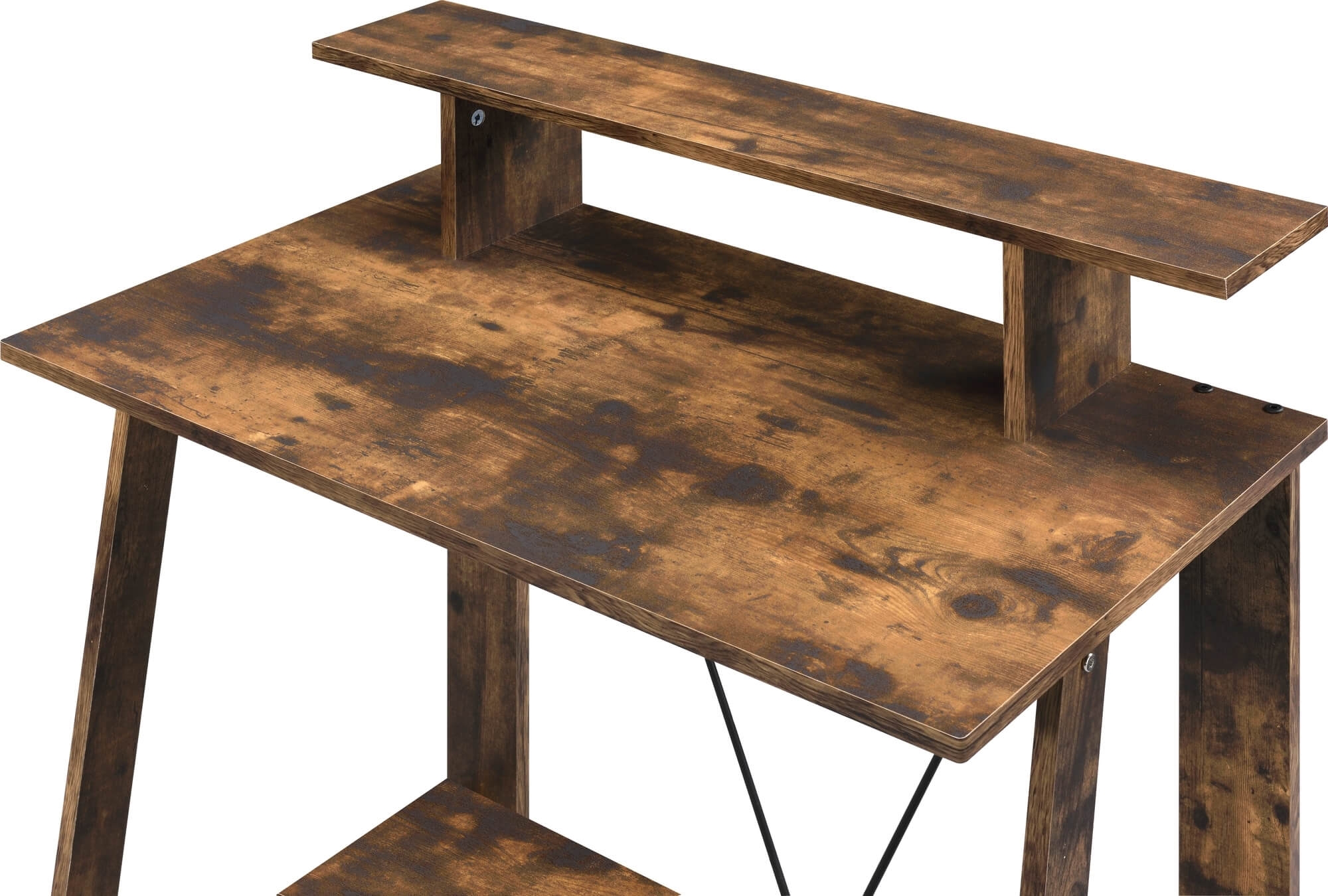 Nypho Wood Veneer/Metal Writing Desk