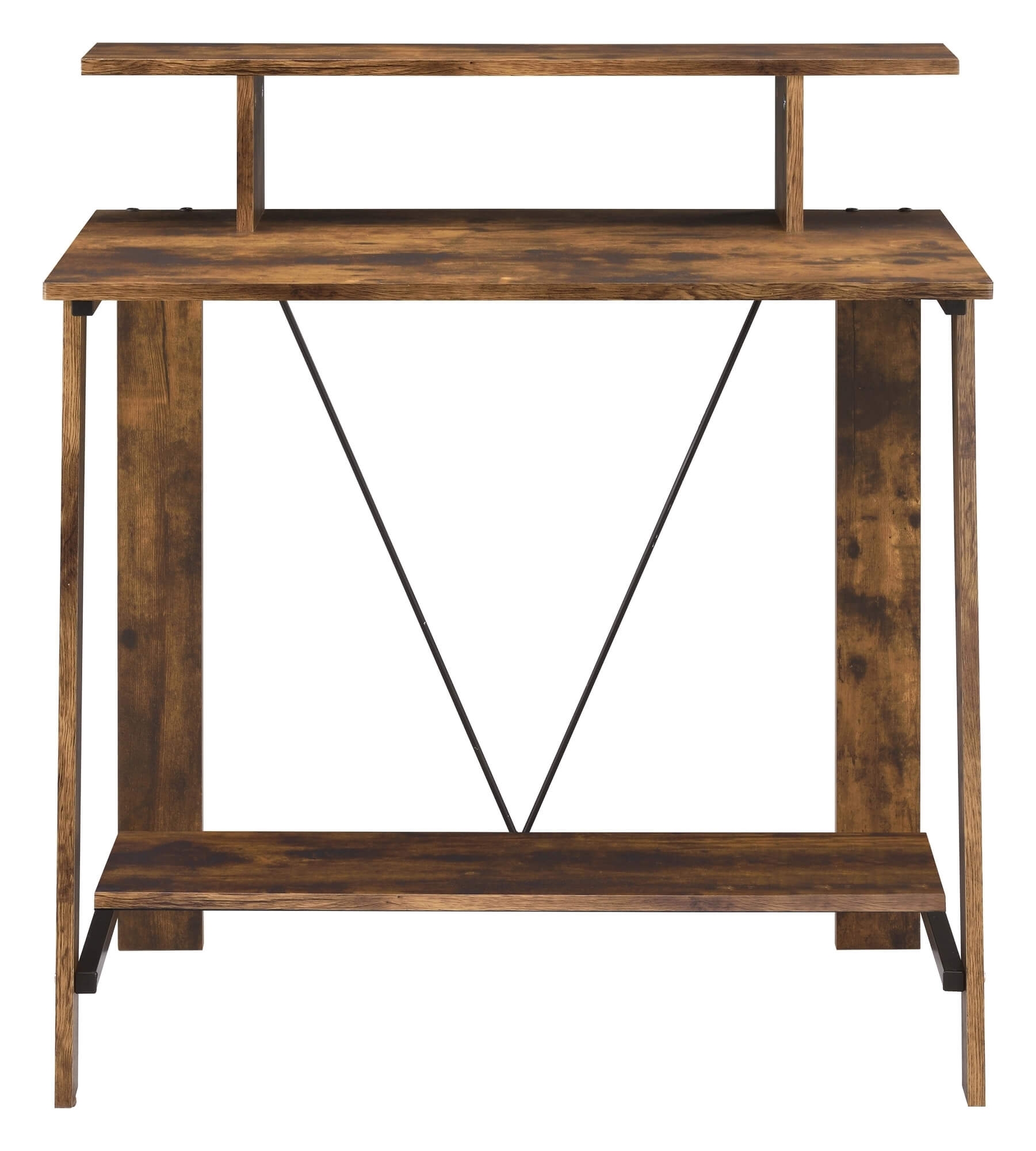 Nypho Wood Veneer/Metal Writing Desk