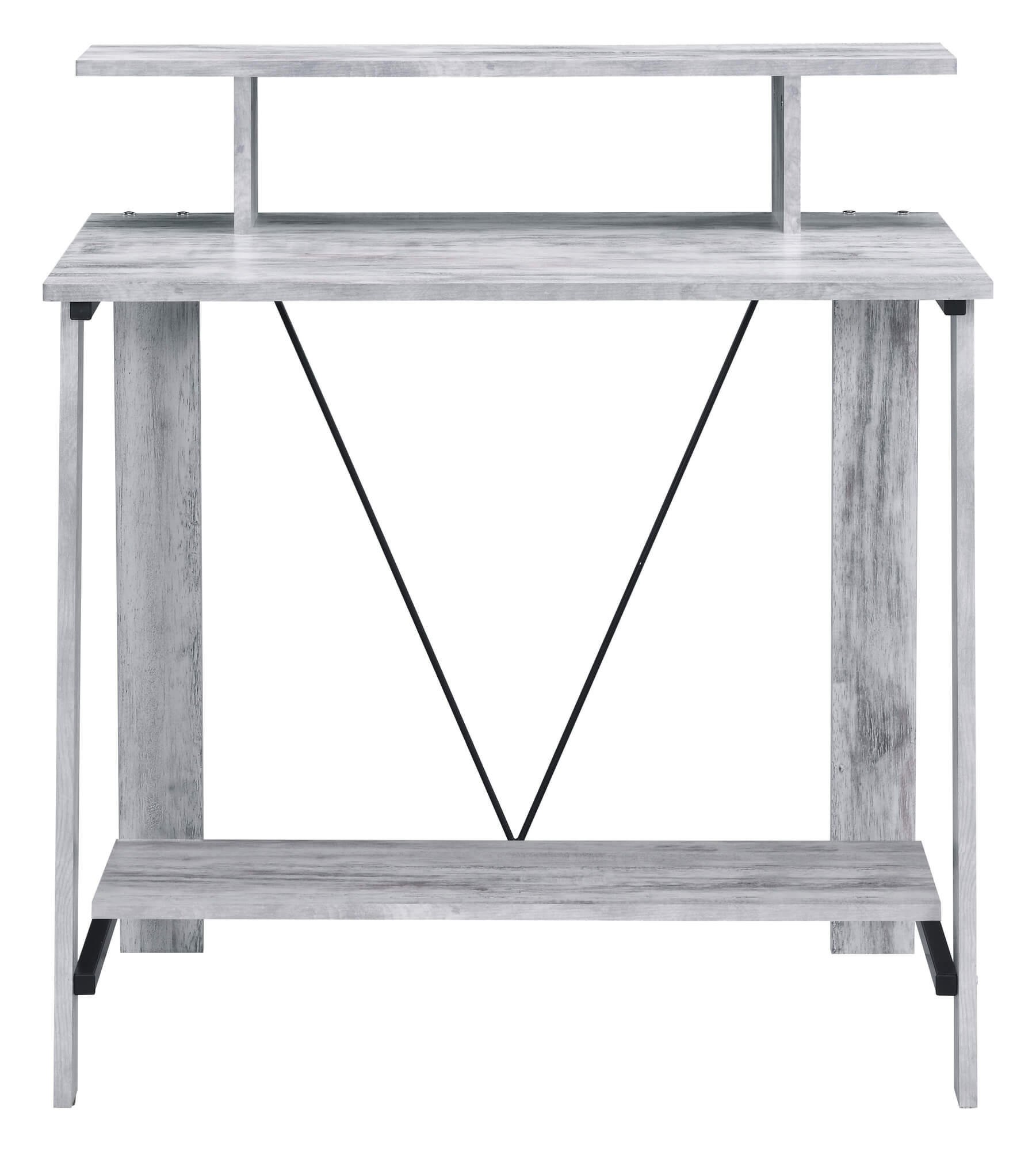Nypho Wood Veneer/Metal Writing Desk