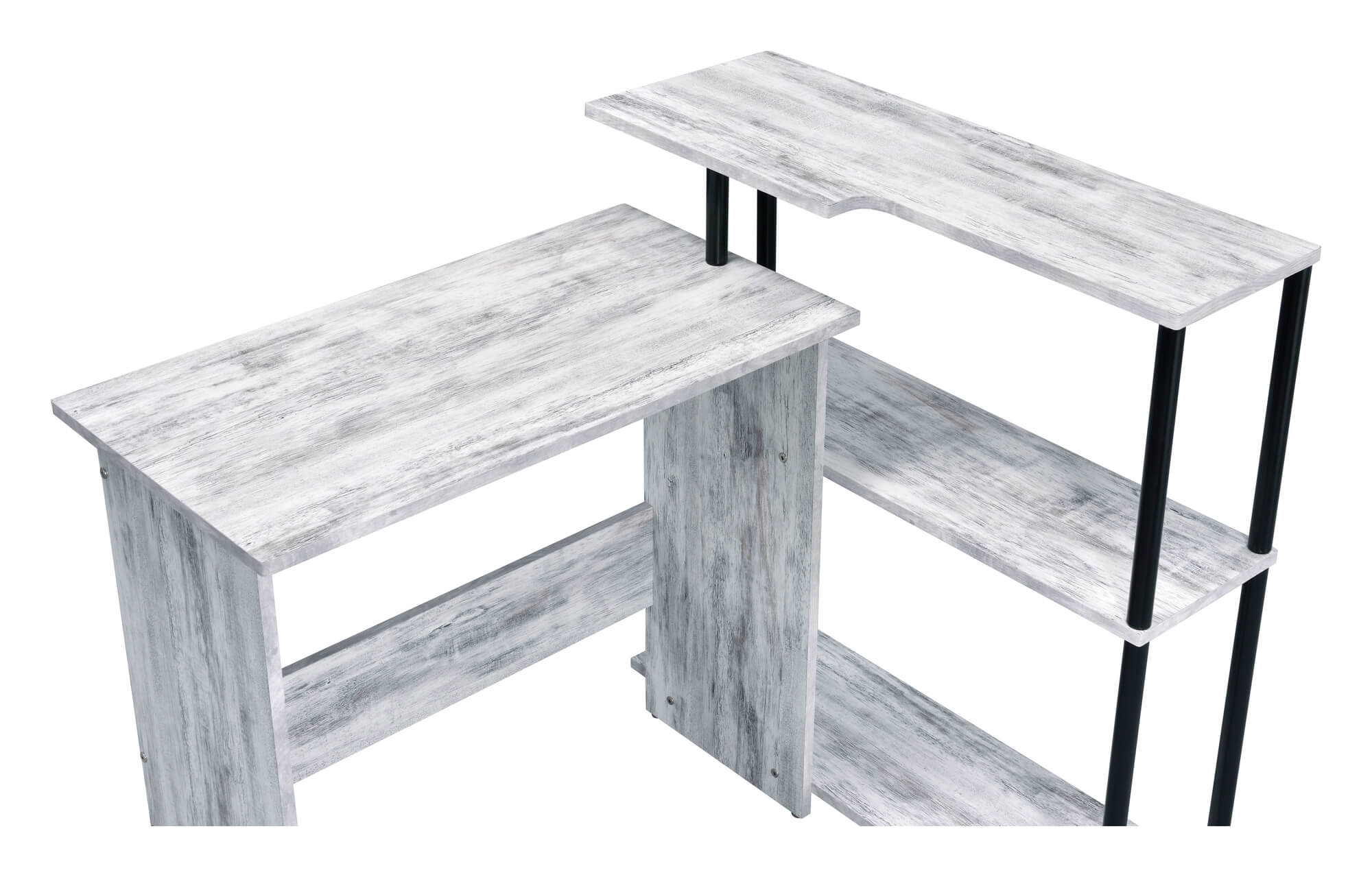 Ievi Wood Veneer/Metal Writing Desk