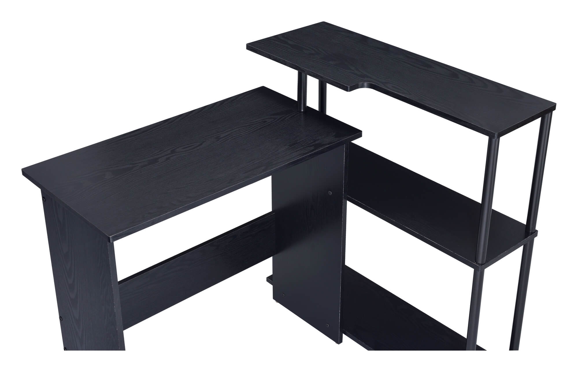 Ievi Wood Veneer/Metal Writing Desk