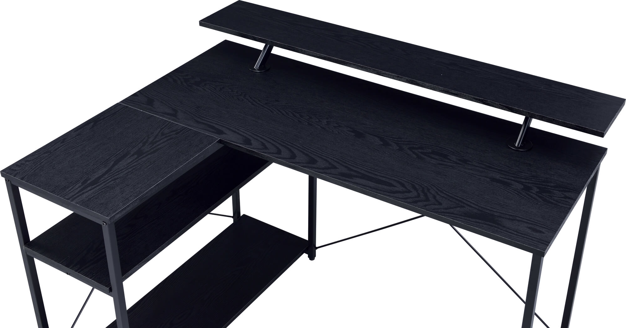 Drebo Wood Veneer/Metal L-Shaped Writing Desk