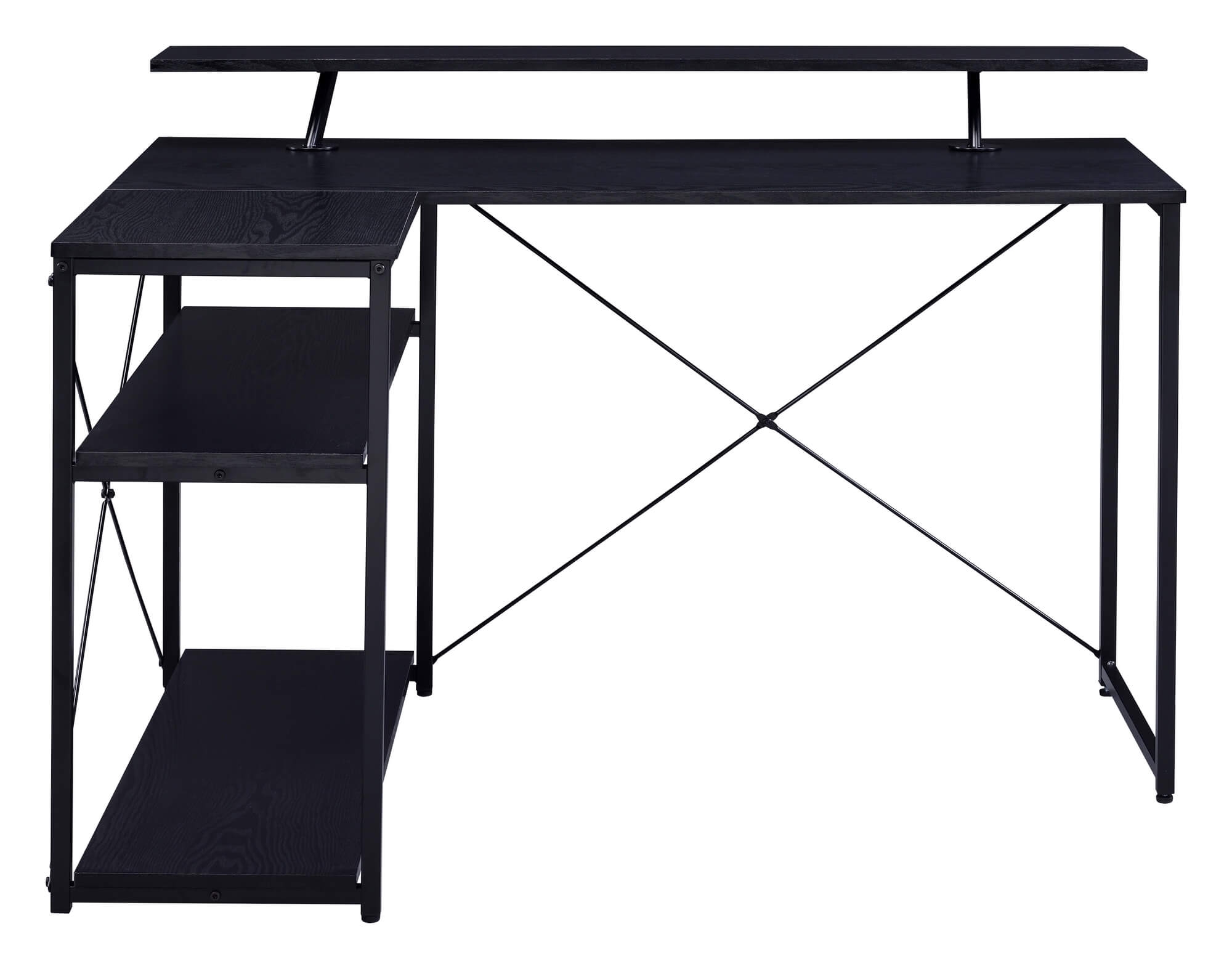 Drebo Wood Veneer/Metal L-Shaped Writing Desk