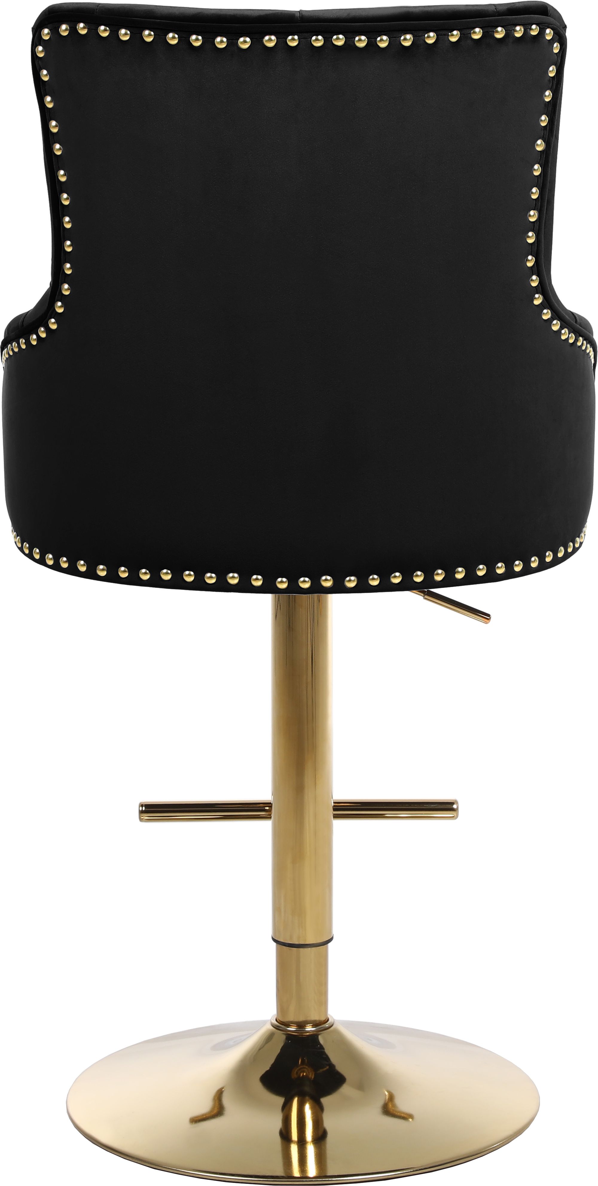 Claude Velvet Adjustable Stool with Gold Base