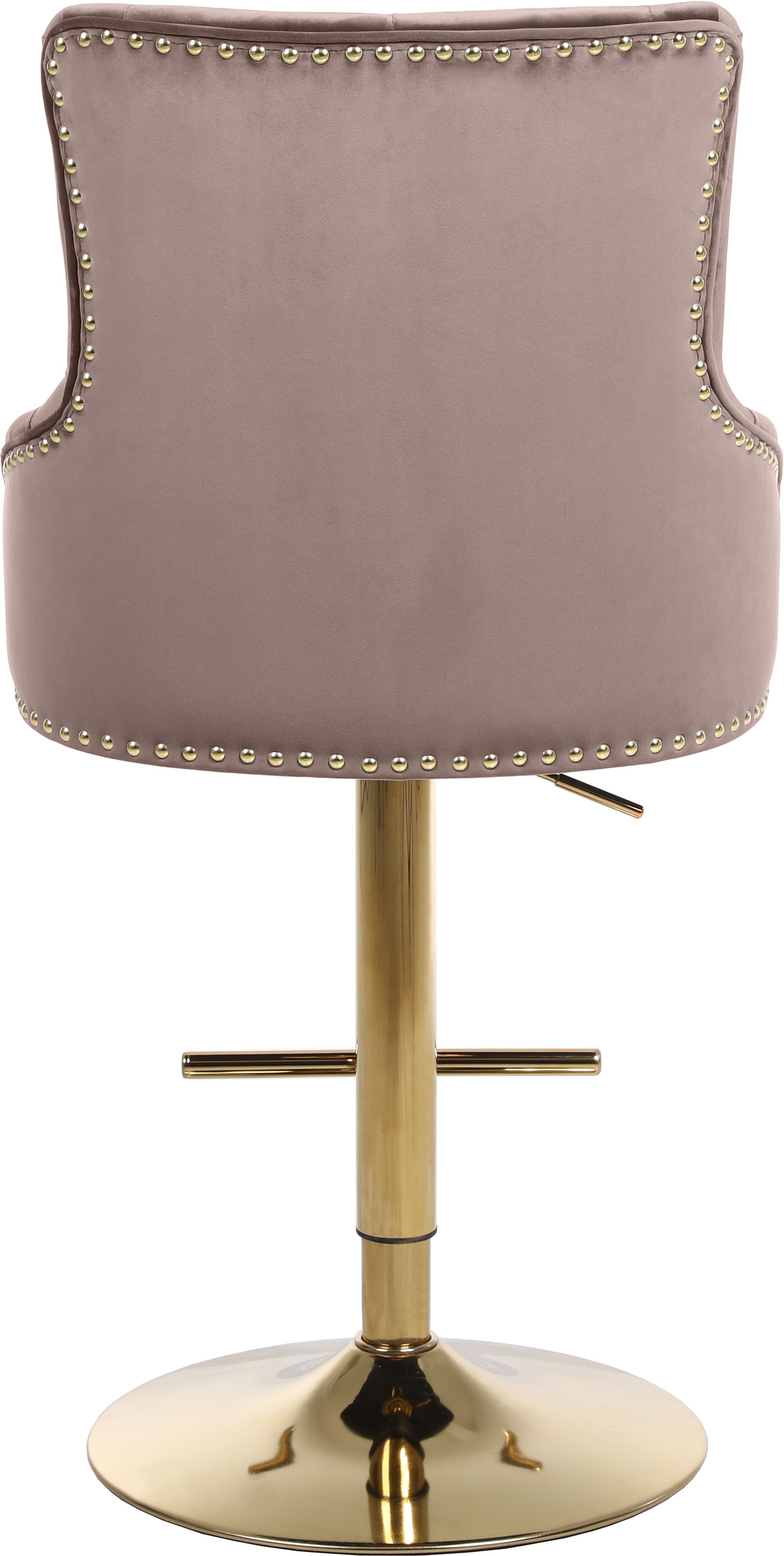 Claude Velvet Adjustable Stool with Gold Base