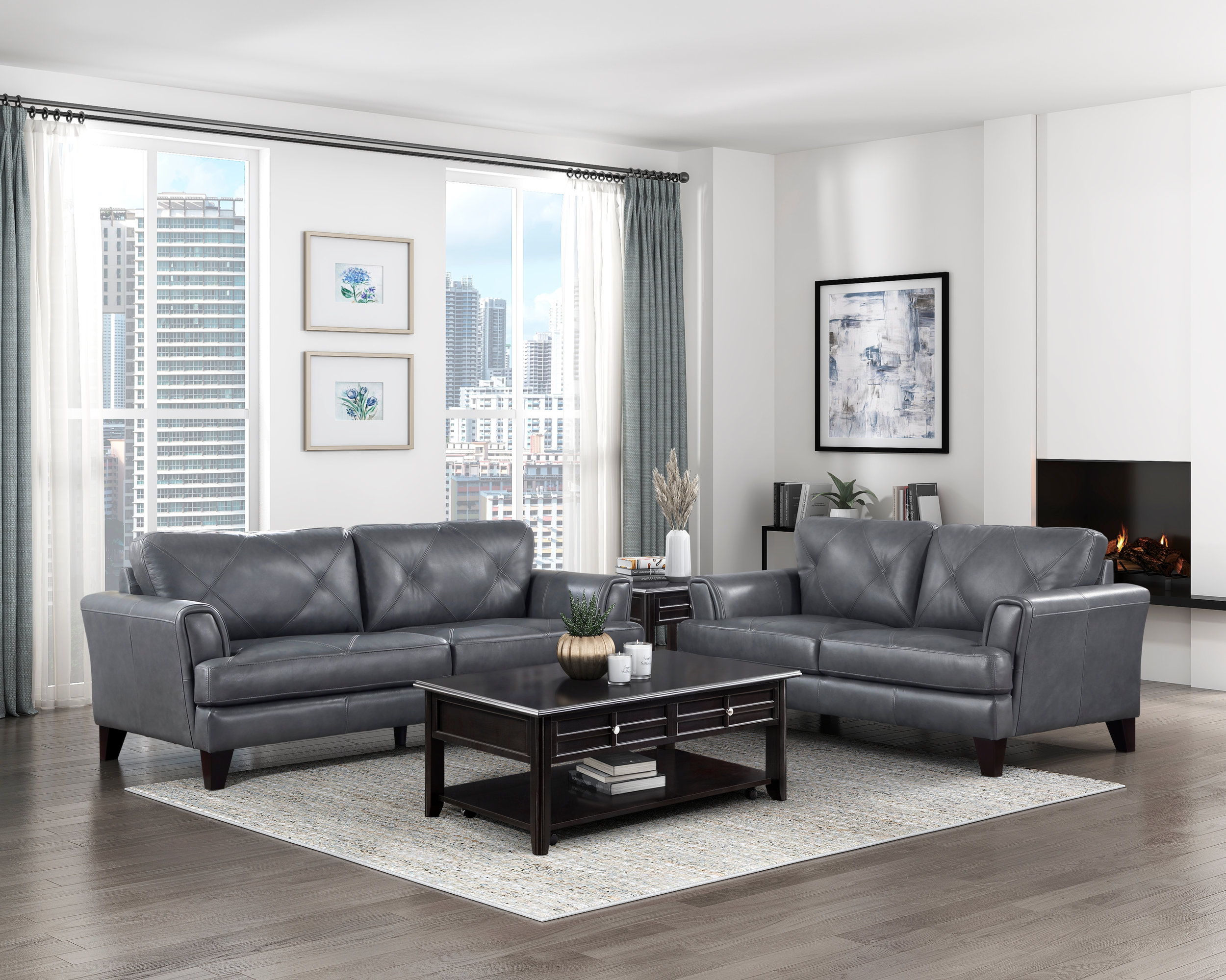 Thierry Leather Loveseat