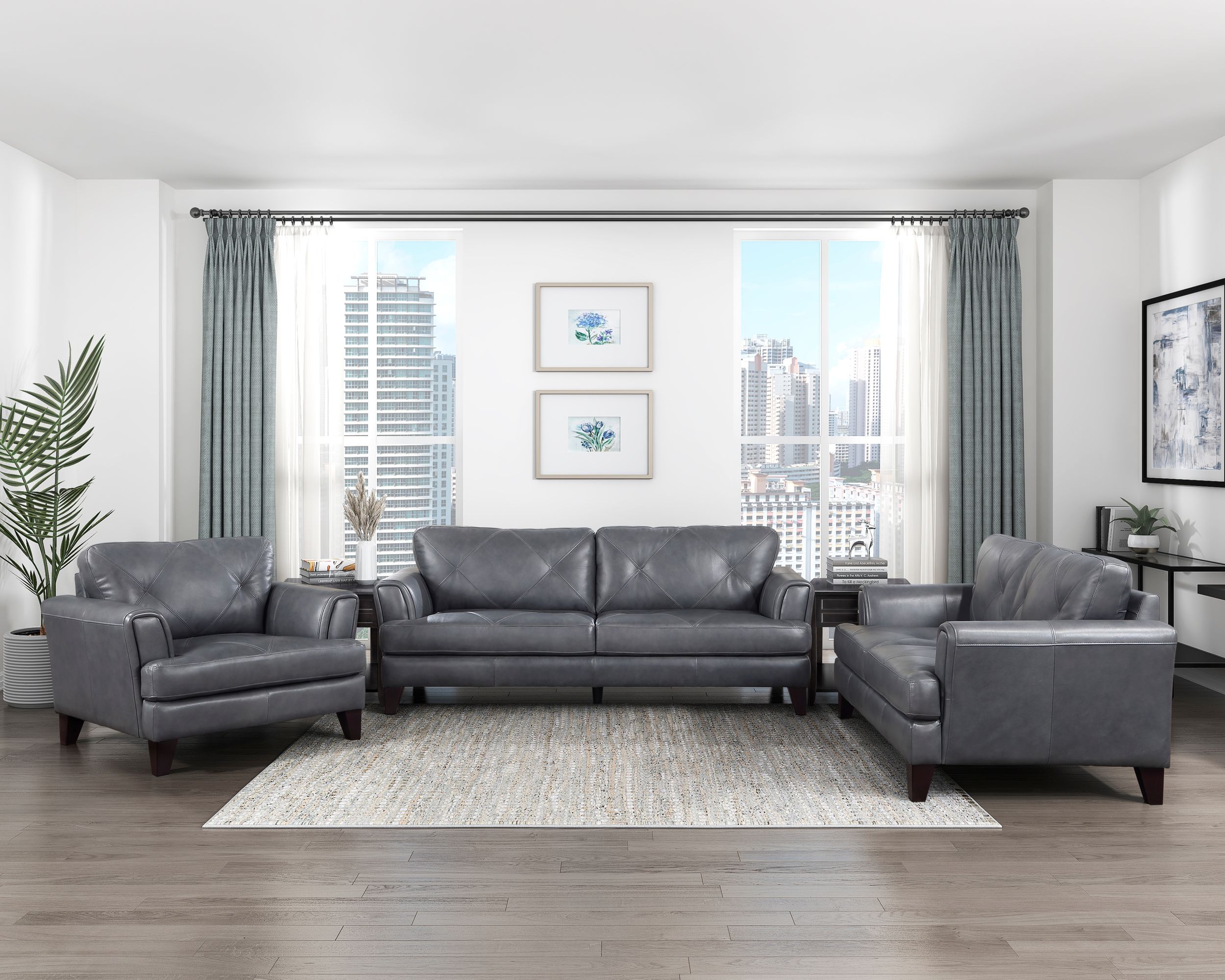 Thierry Leather Living Room Set