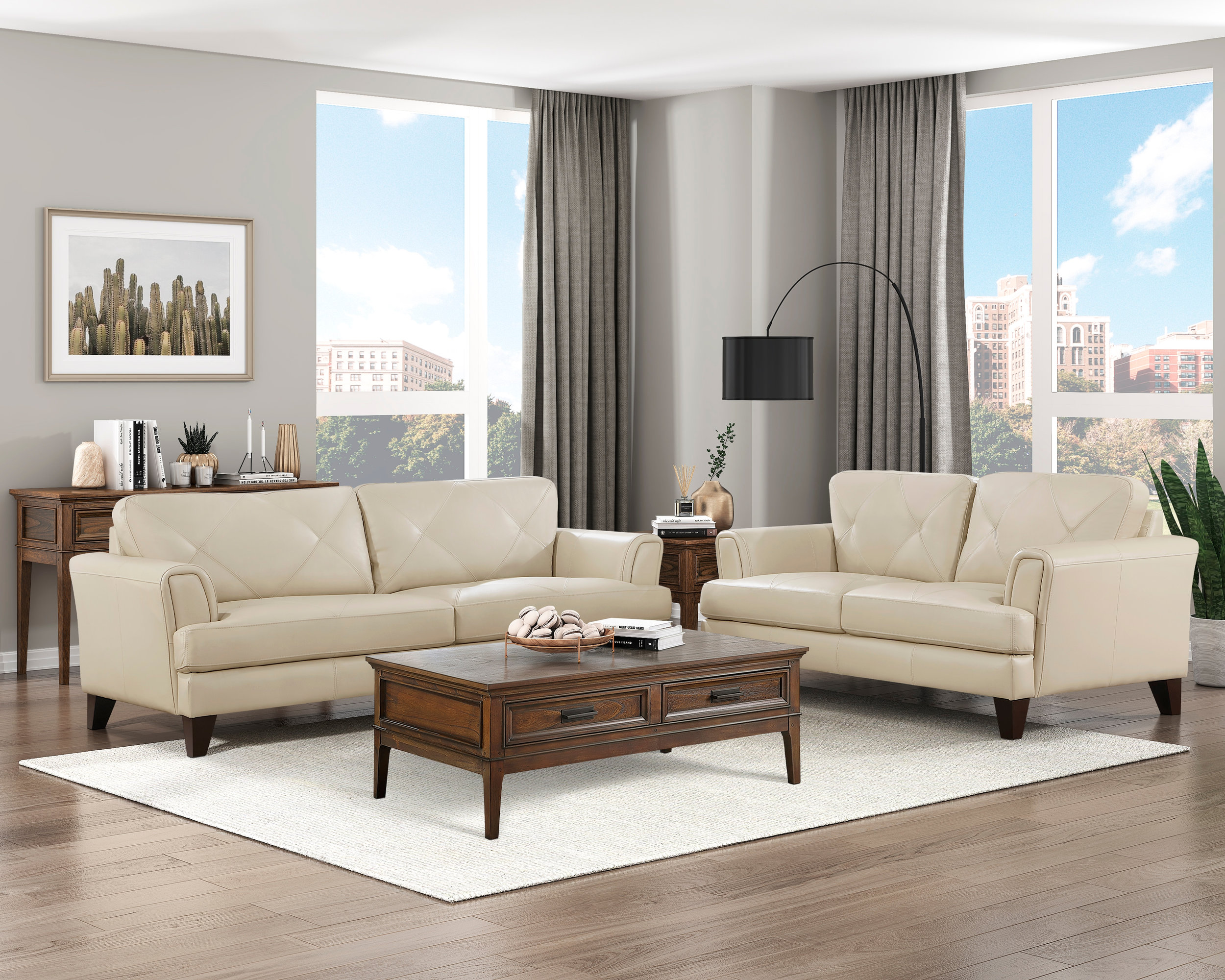 Thierry Leather Loveseat