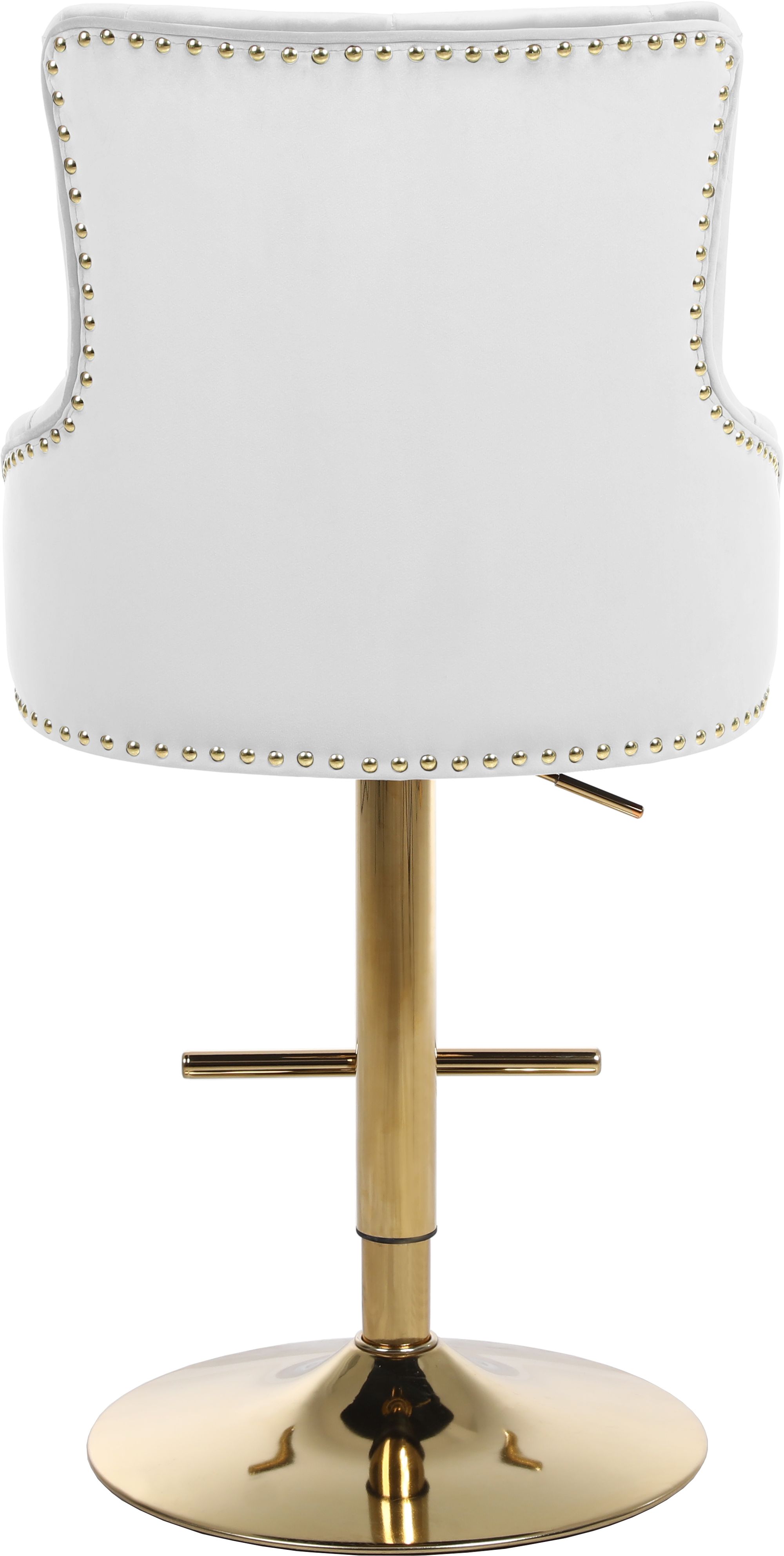 Claude Velvet Adjustable Stool with Gold Base