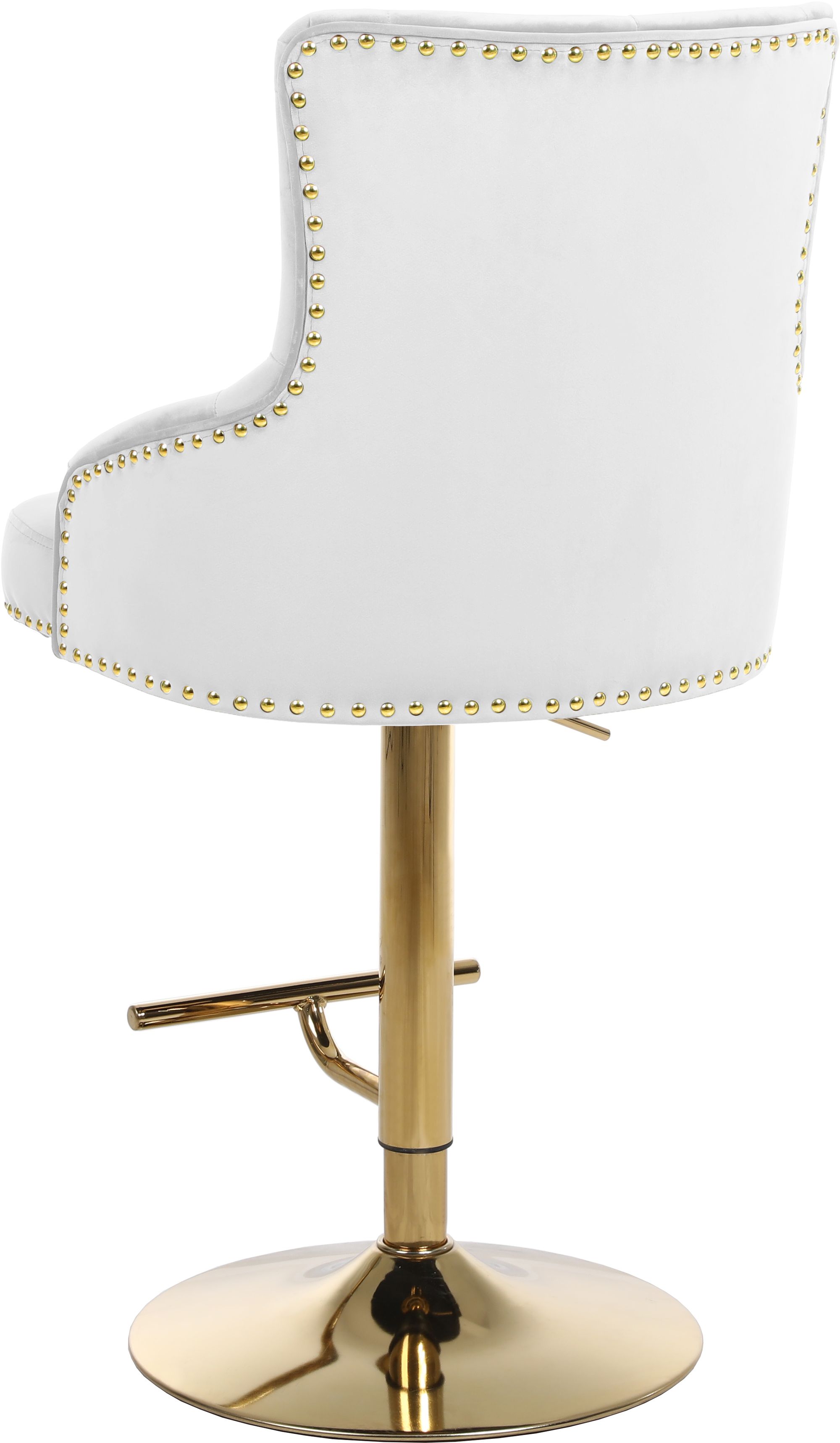 Claude Velvet Adjustable Stool with Gold Base