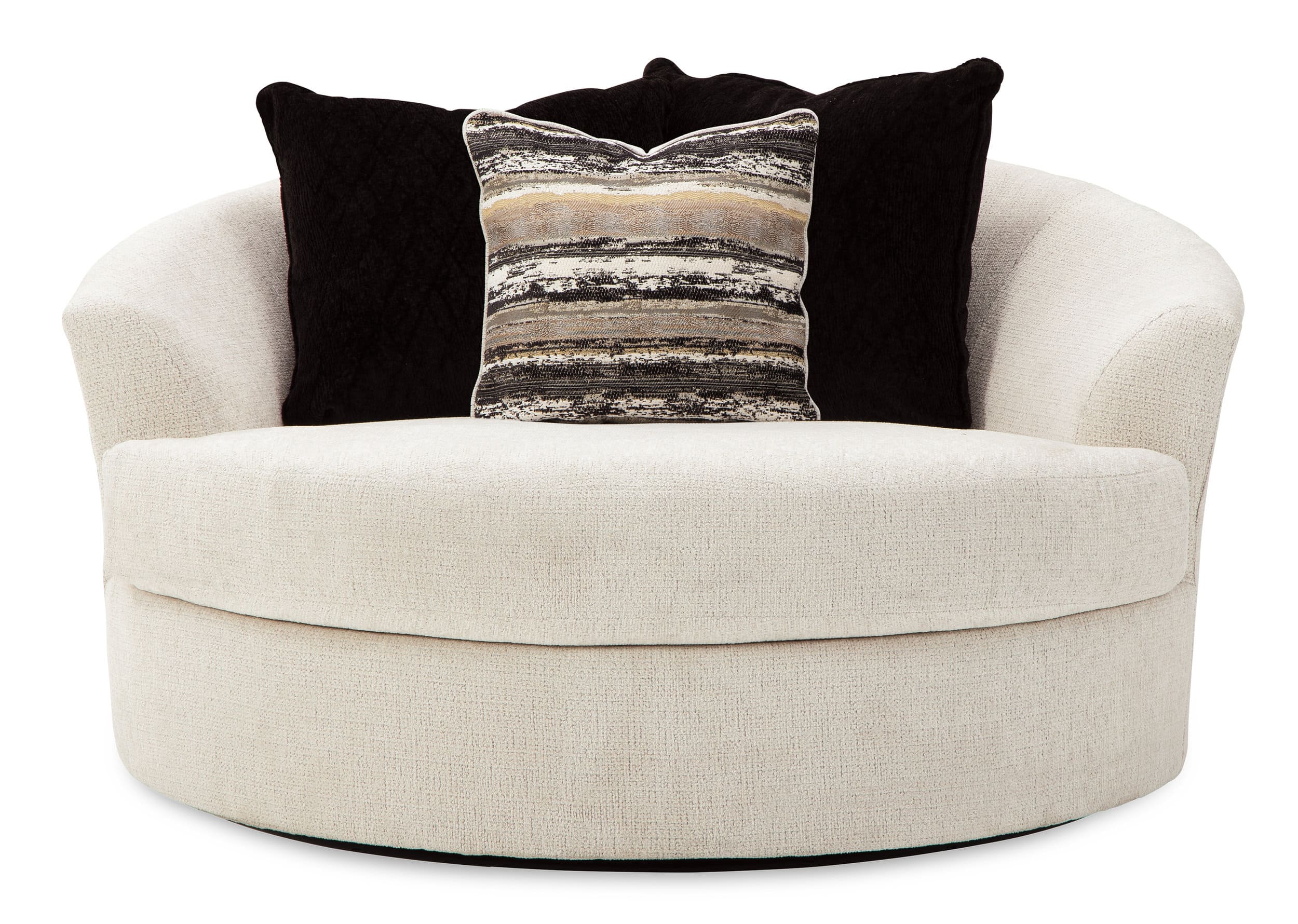 Cambri Polyester Oversized Round Swivel Chair