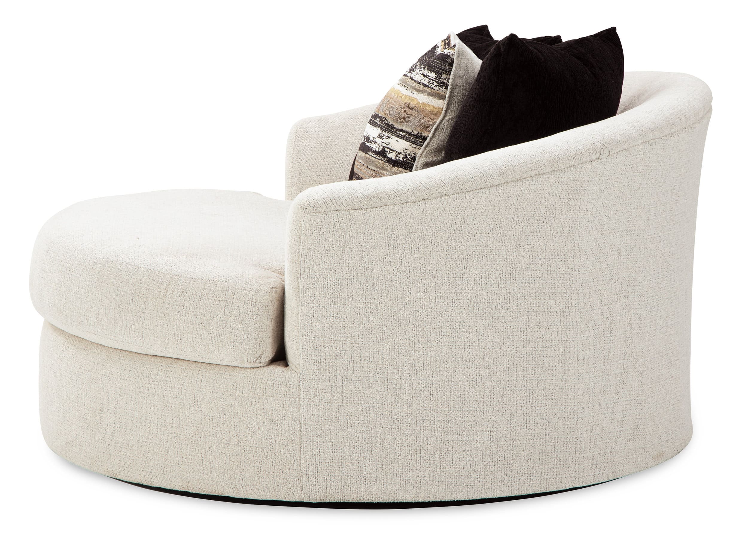Cambri Polyester Oversized Round Swivel Chair