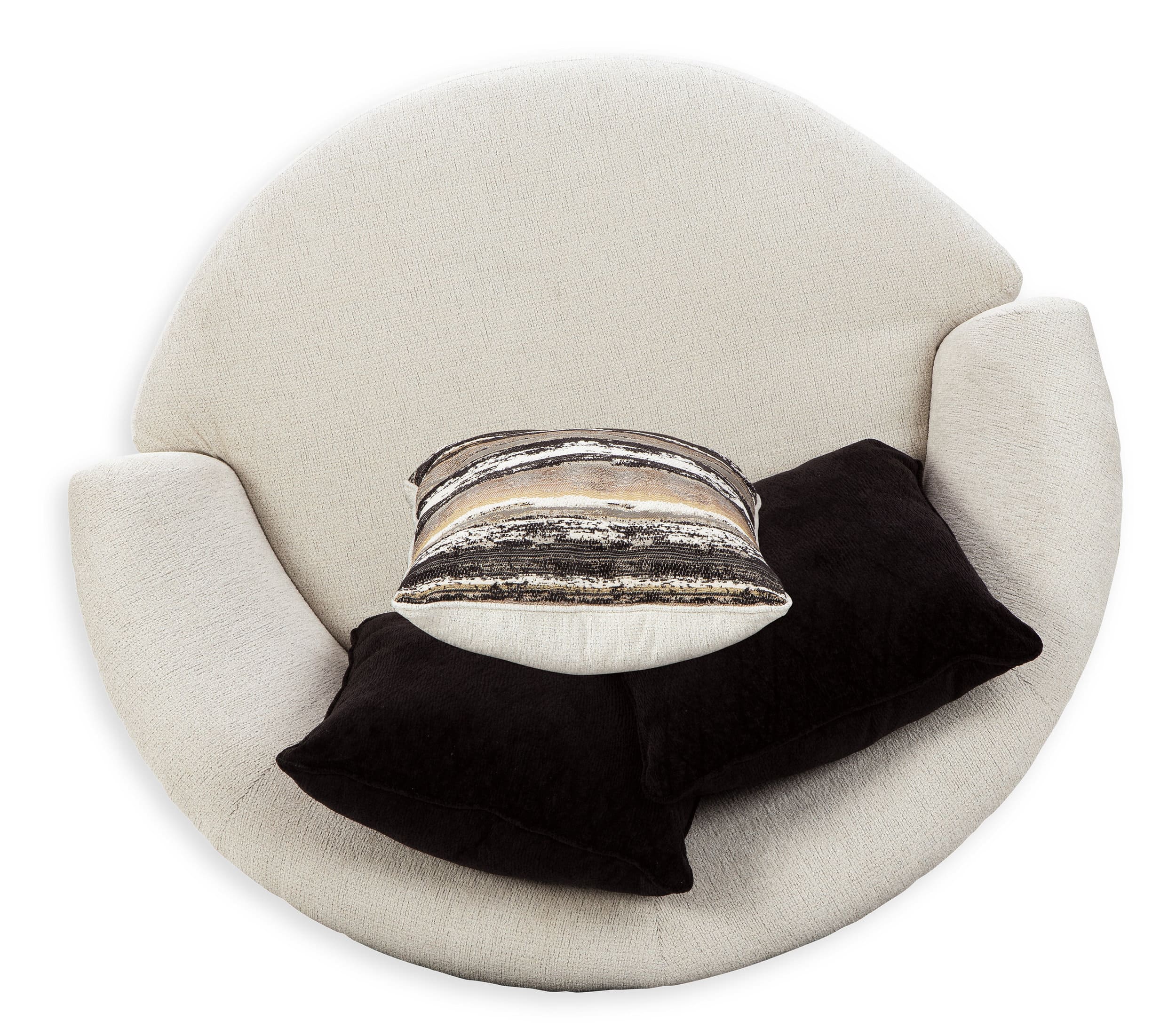 Cambri Polyester Oversized Round Swivel Chair