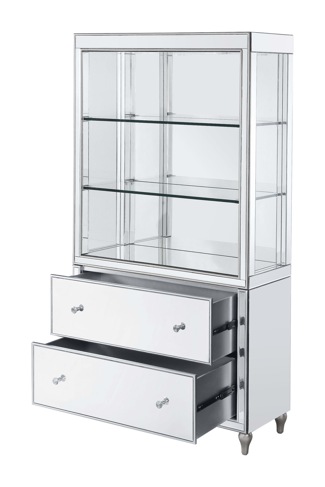 Persis 92850 Mirrored/Faux Diamonds Bookcase w/ LED Lights