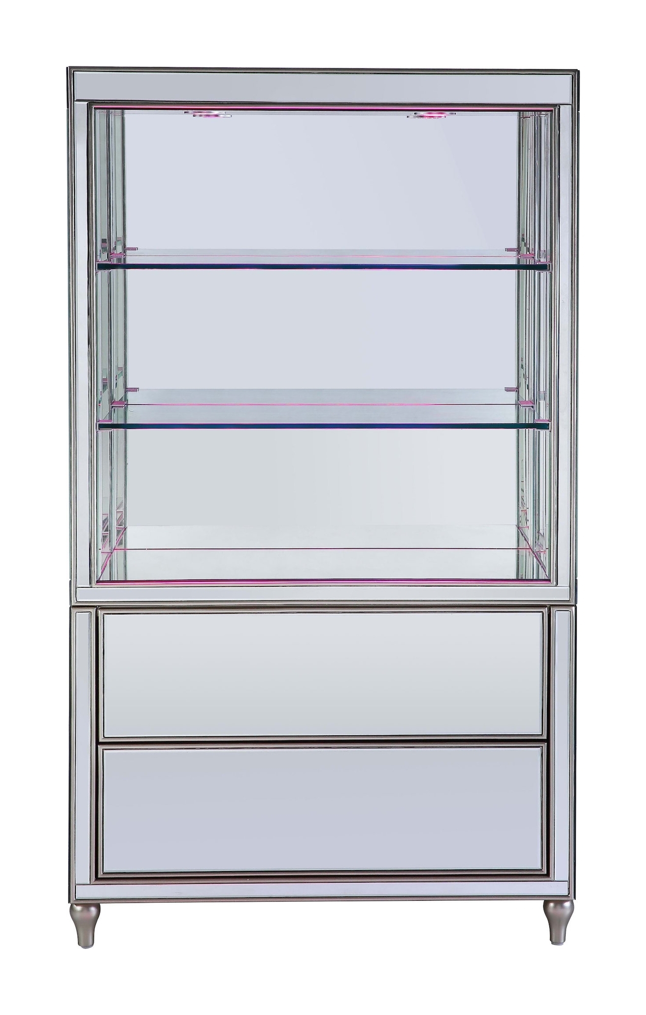Persis 92850 Mirrored/Faux Diamonds Bookcase w/ LED Lights