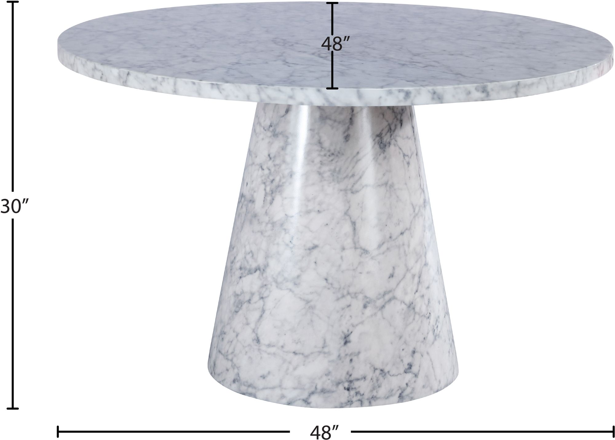 Omni 48" Round Faux Marble Dining Table