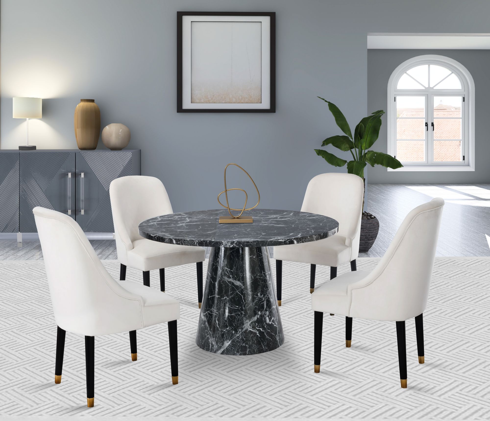 Omni 48" Round Faux Marble Dining Table