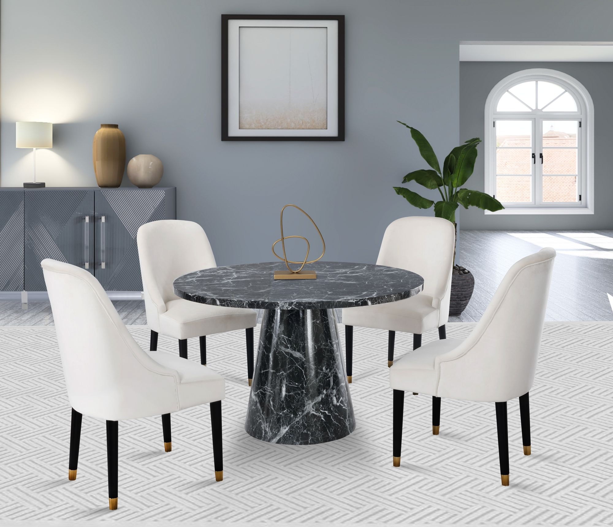 Omni 48" Round Faux Marble Dining Table